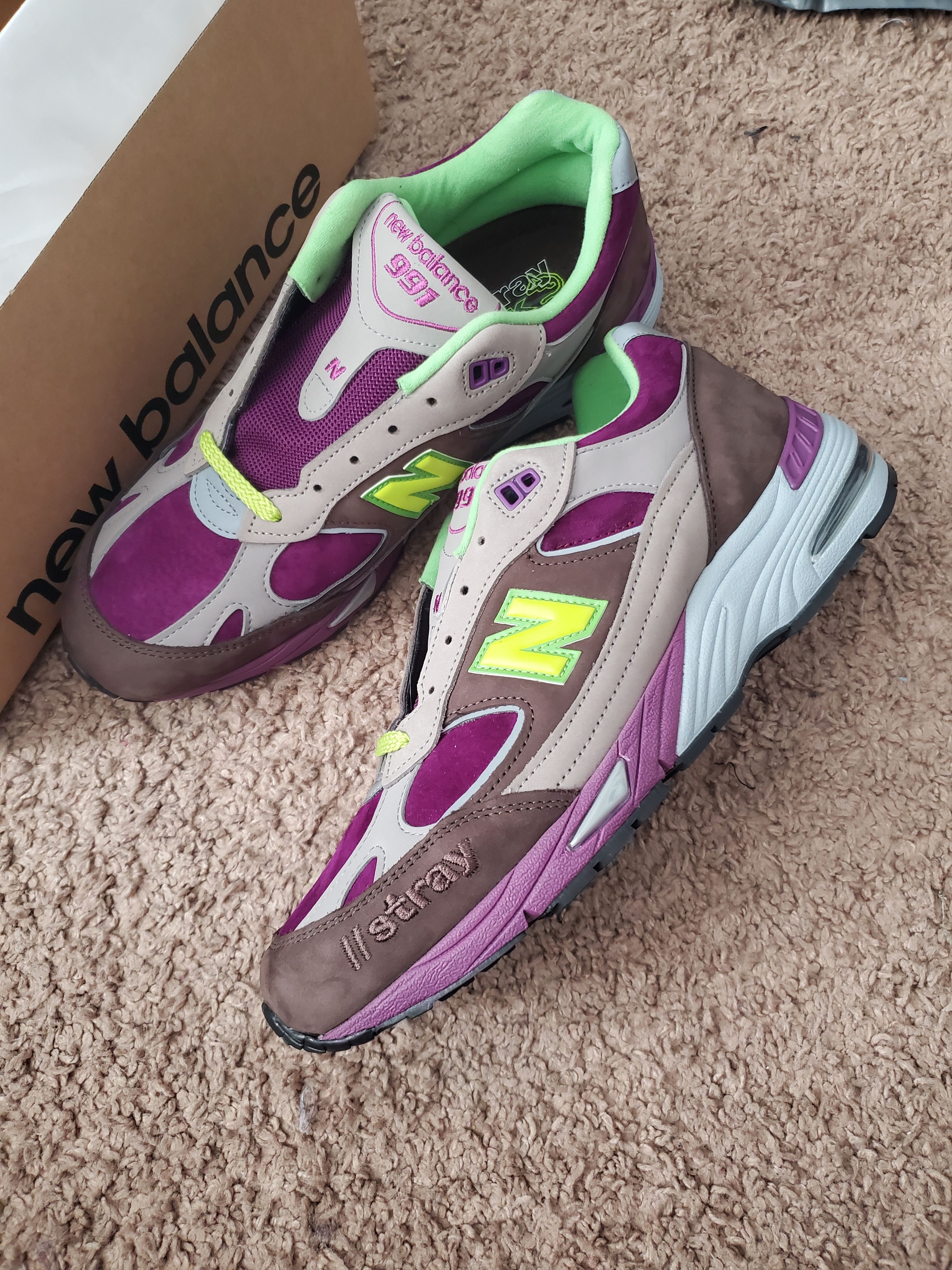 New Balance × Stray Rats STRAY RATS NEW BALANCE 991 Brown/Purple Size US 9.5 / EU 42-43 - 1 Thumbnail