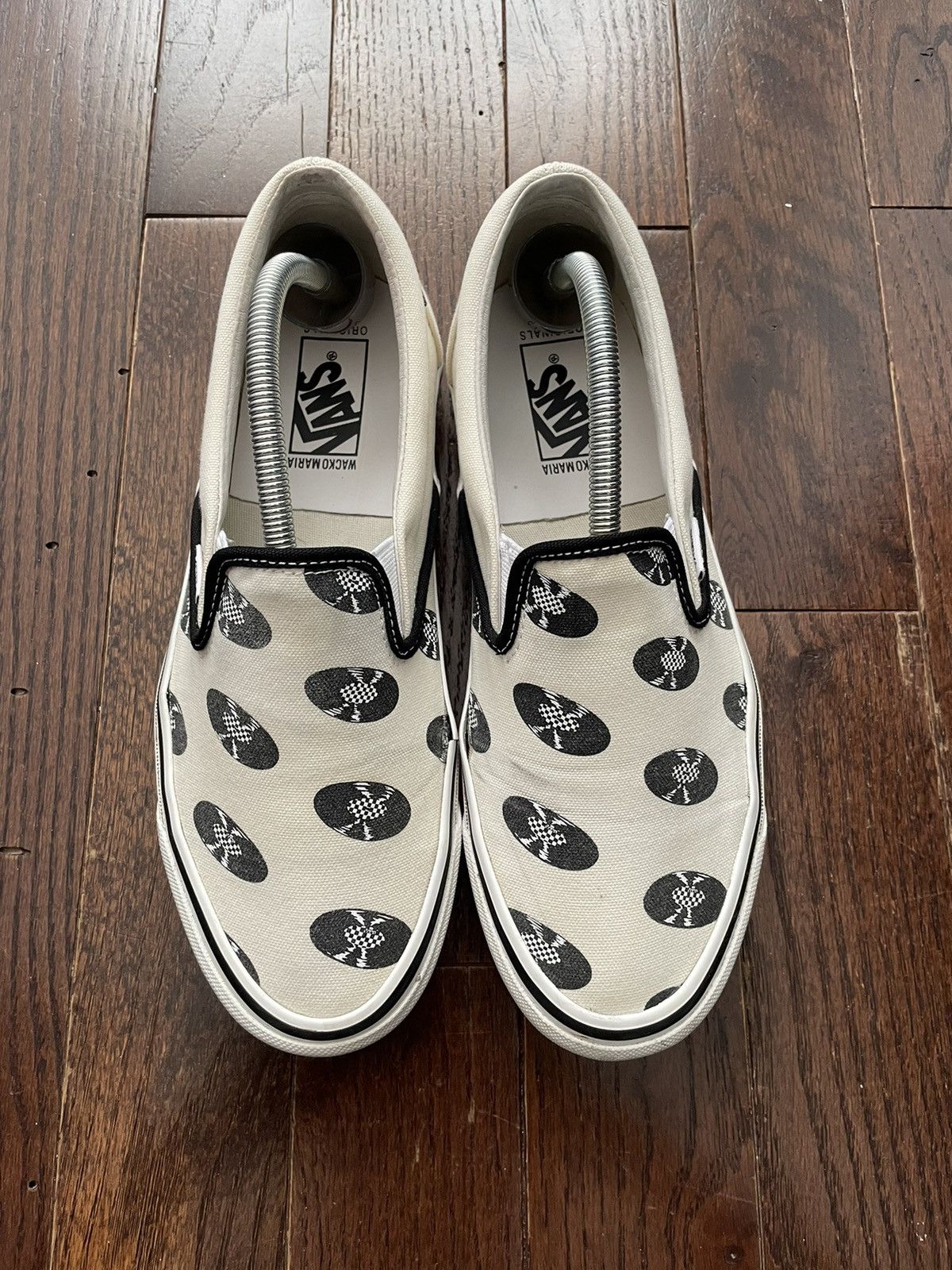 Wacko Maria Vans Wacko Maria OG Slip On Records Black / White | Grailed