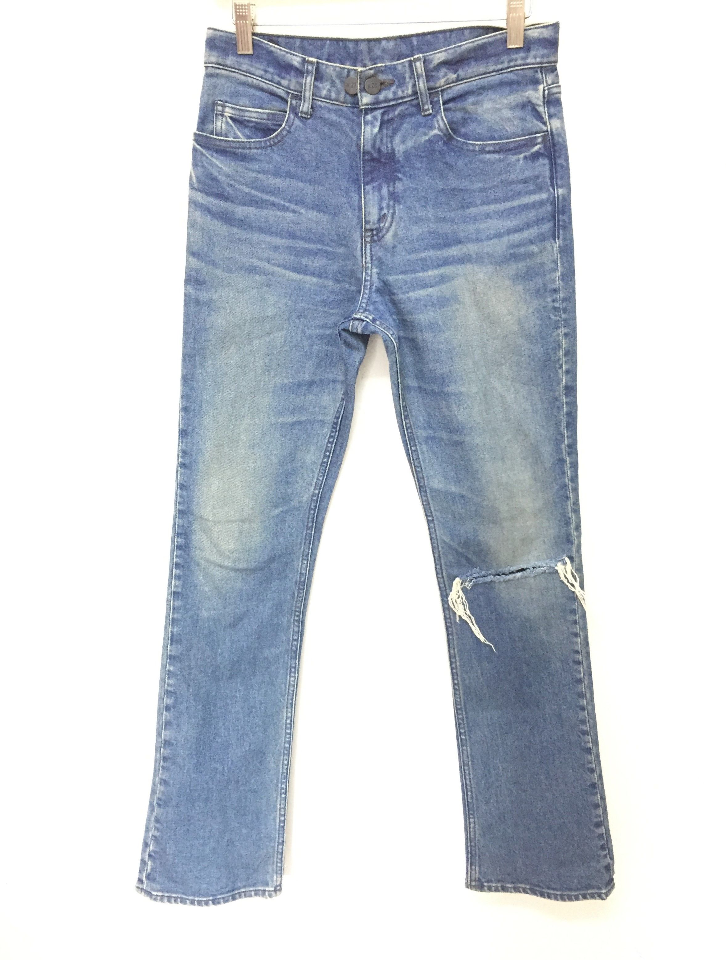 image of Distressed Denim x Lad Musician N. Hoolywood Distressed Mud Wash Denim, Men's (Size 28)