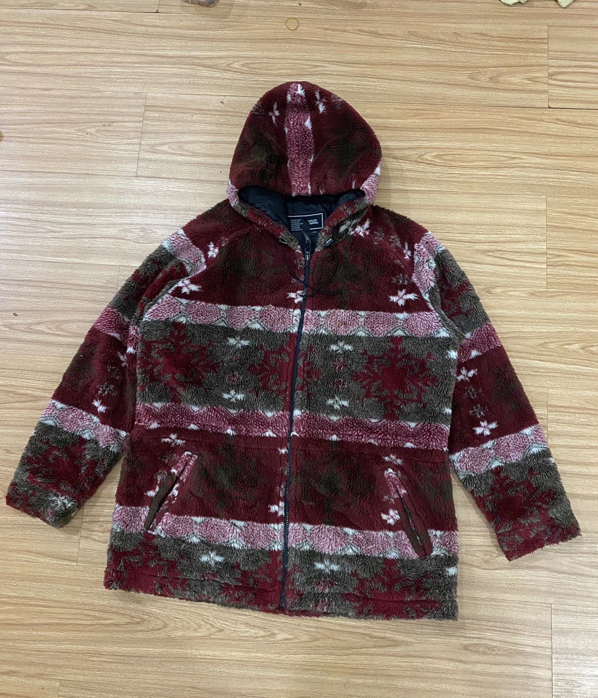 image of Hawaii Blues x Winter Session Piko Printed Fleece Zipper Hoddies in Navajo Print, Men's (Size Large