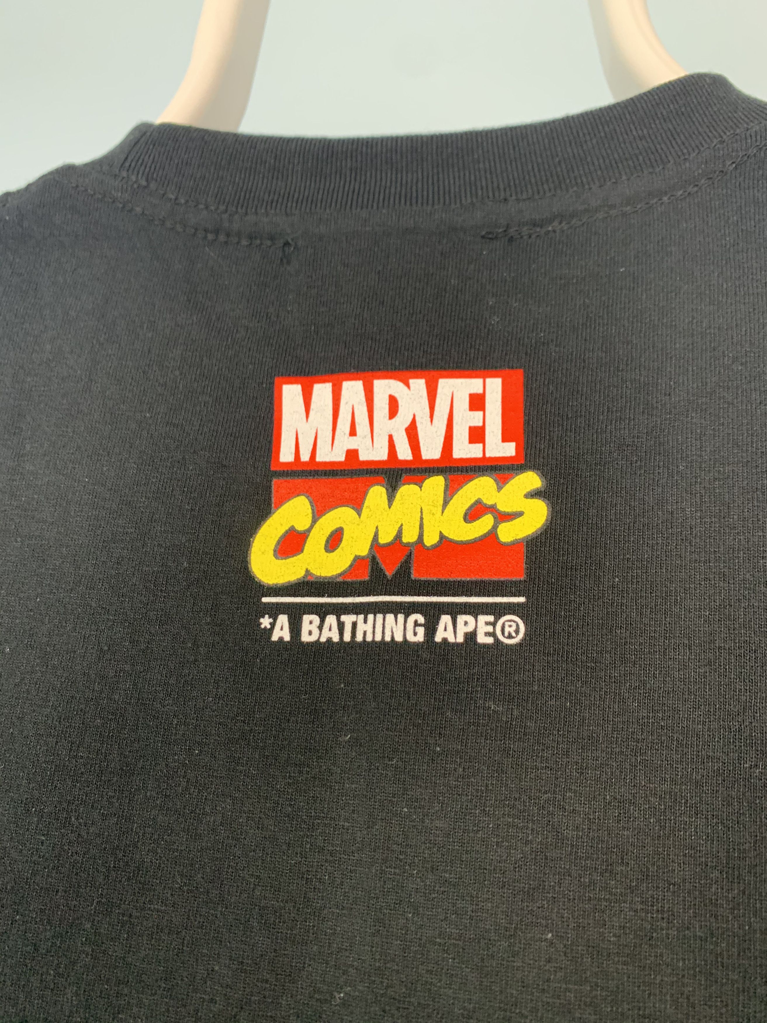 Bape × Marvel Comics Bape Marvel Comics Ape Head Tee Shirt Black Large Size US L / EU 52-54 / 3 - 8 Thumbnail