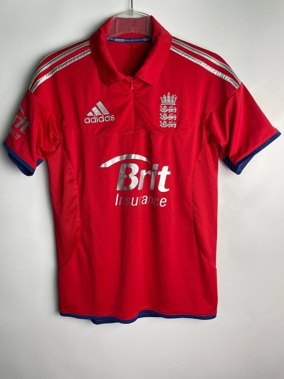 England Team Jersey Cricket Shirt Blue Red Admiral Polyester Mens Size XL