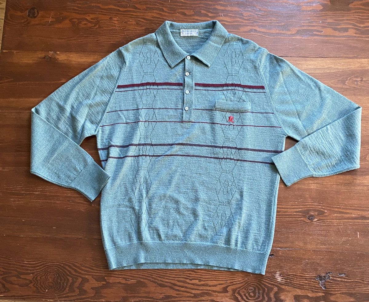 Montagut × Vintage Vintage 50’s 60’s Montagut Knit Long Sleeve Polo Size US M / EU 48-50 / 2 - 1 Thumbnail