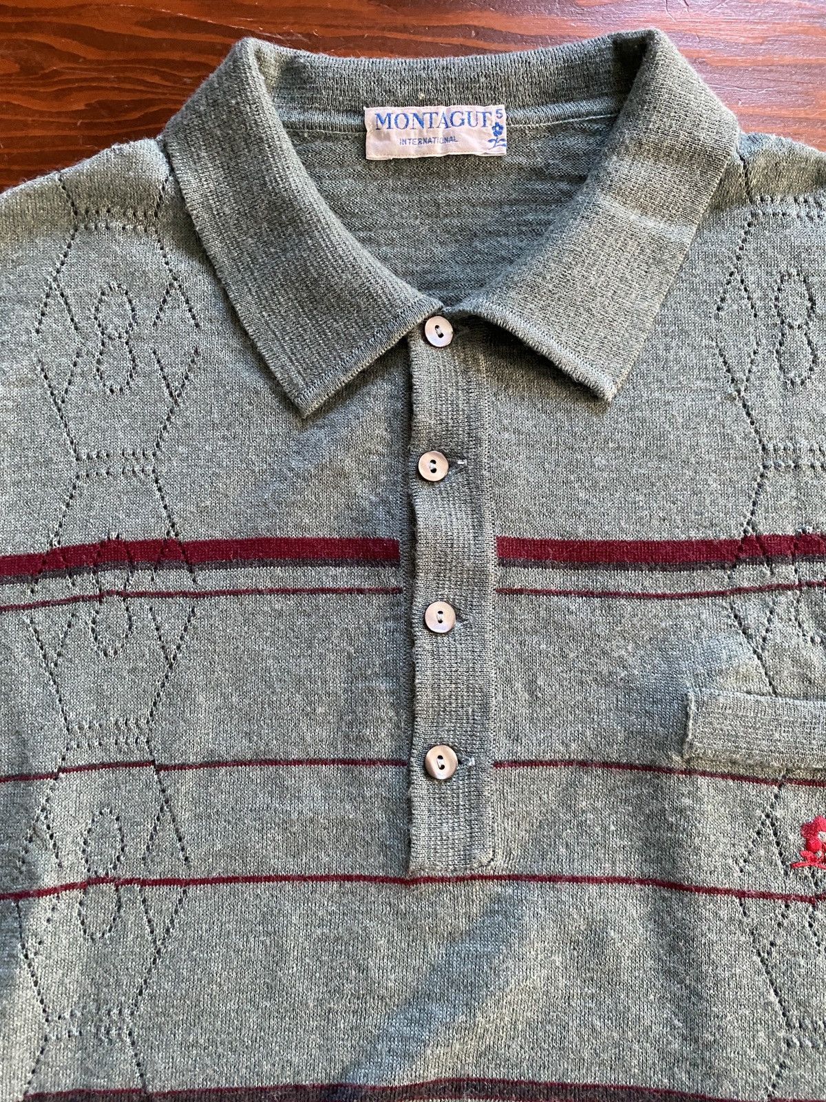 Montagut × Vintage Vintage 50’s 60’s Montagut Knit Long Sleeve Polo Size US M / EU 48-50 / 2 - 3 Thumbnail