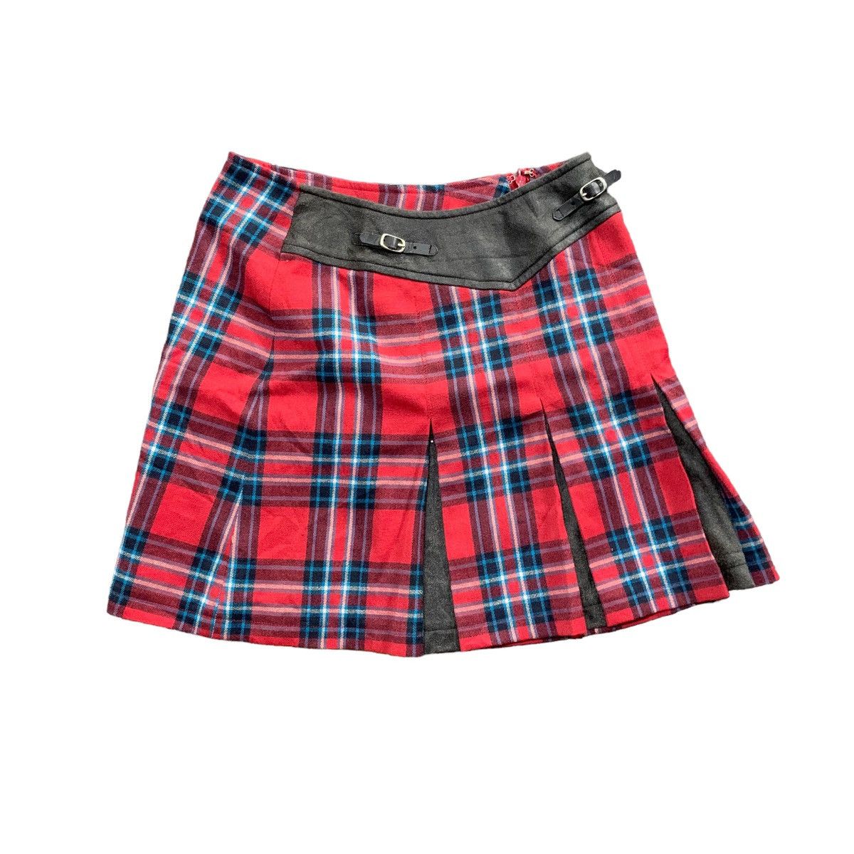 ✨LIVRE CLAIRE PLAID RED TARTAN MINI SKIRT PUNK/GOTHIC STYLE
