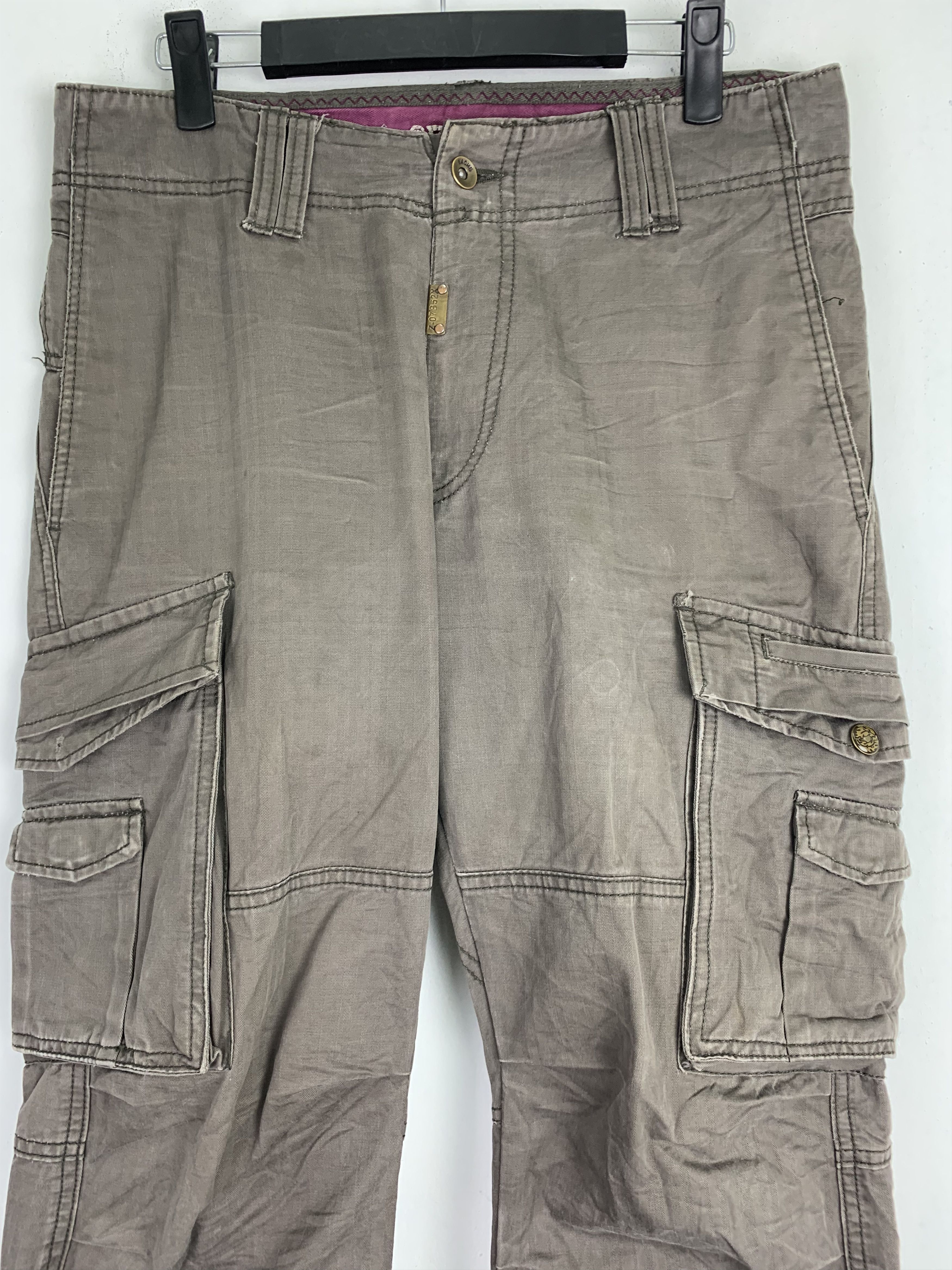 Japanese Brand 💥💥💥Cargo Pants Multipocket Doubles Knee Japanese Branded Size US 29 - 5 Thumbnail