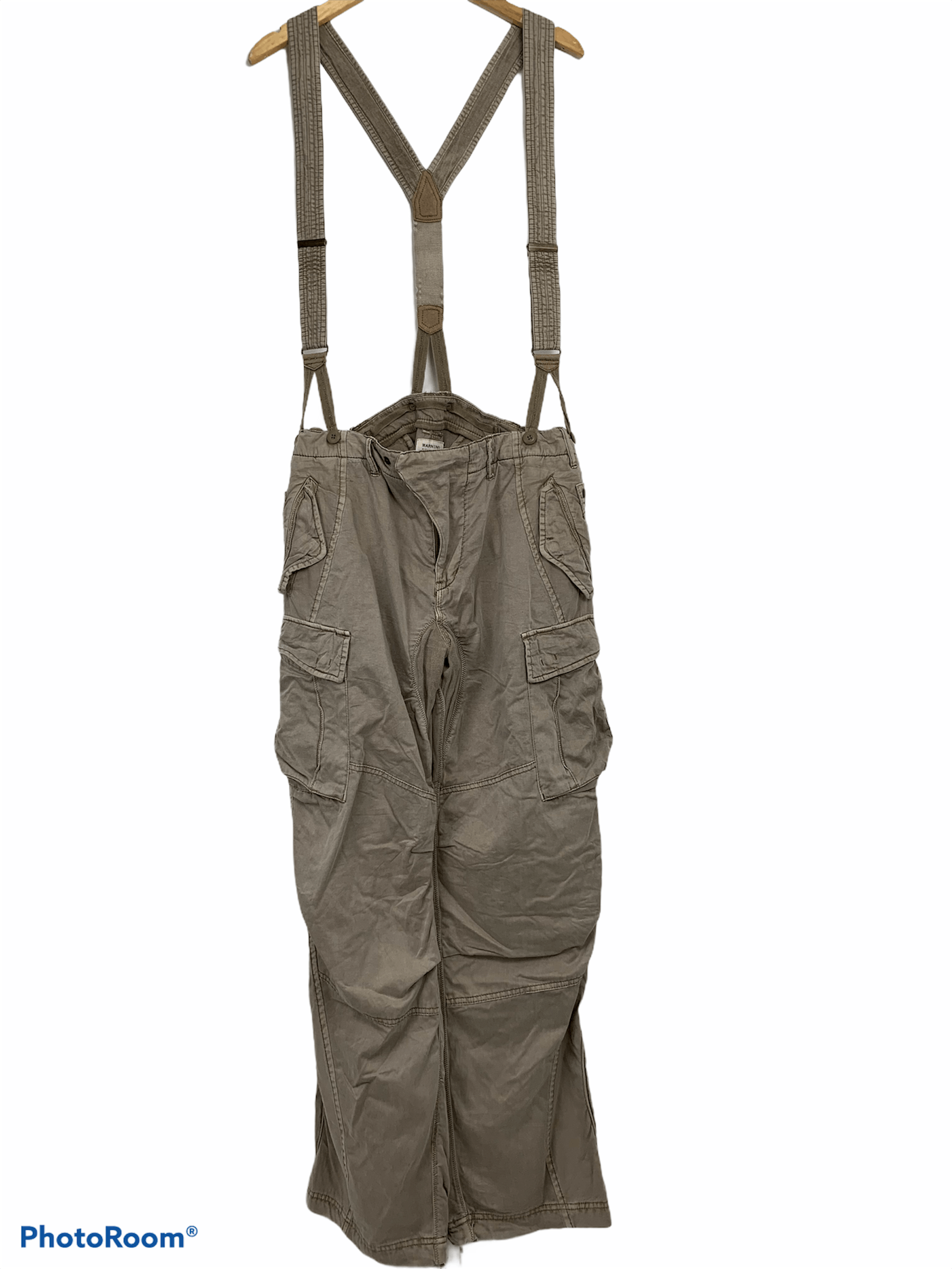 image of Overalls Overall Cargo Multipocket Pants Streetwear Double Knee in Brown, Men's (Size 33)