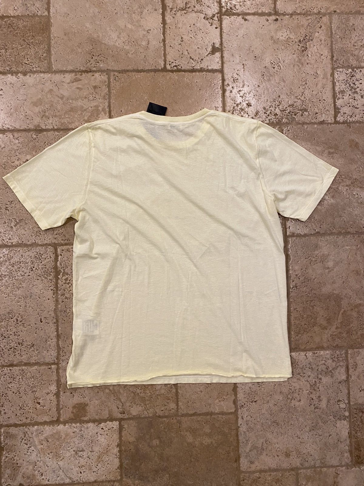 Saint Laurent Paris Saint Laurent Paris Rive Gauche Logo Tee Pale Yellow Rare Size US XL / EU 56 / 4 - 4 Thumbnail