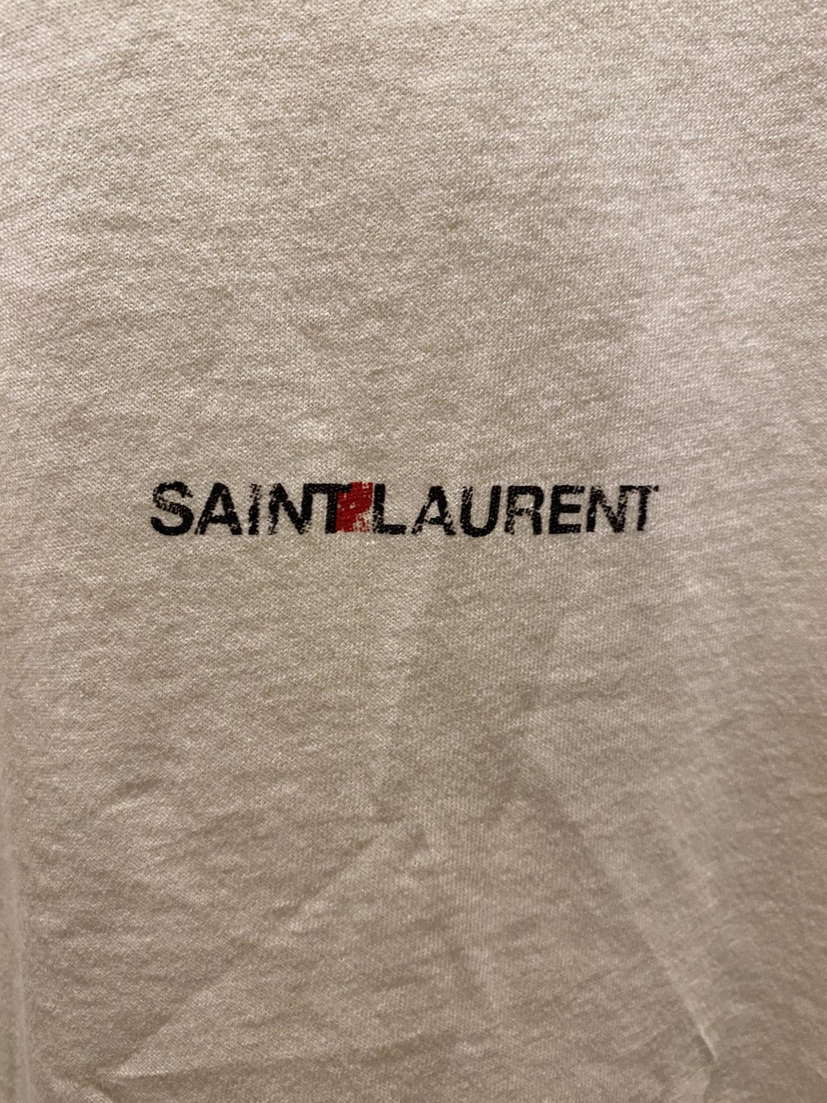 Saint Laurent Paris Saint Laurent Paris Rive Gauche Logo Tee Pale Yellow Rare Size US XL / EU 56 / 4 - 7 Thumbnail