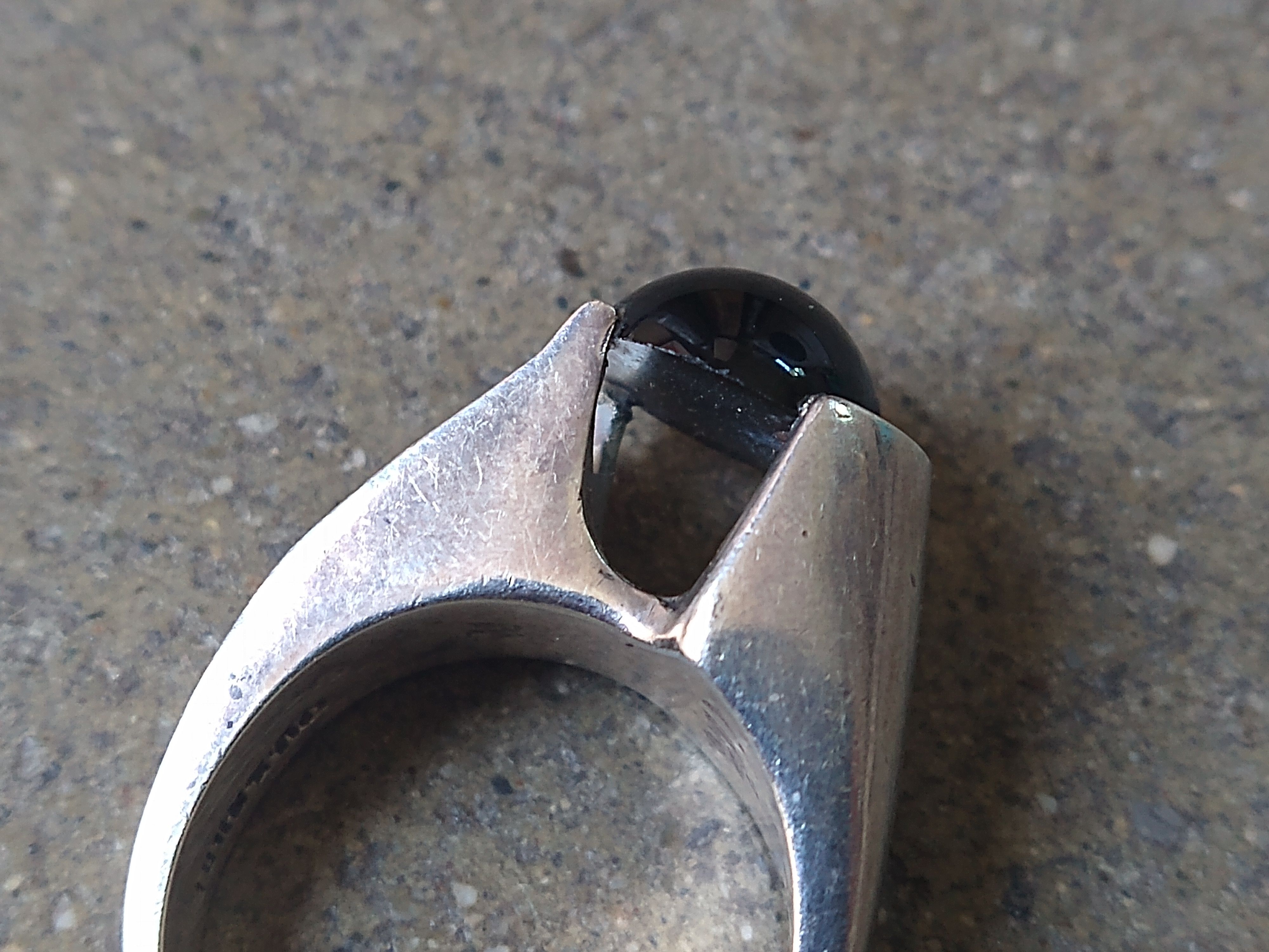 Other Vintage Sterling Silver Ring Size 7.25 Black Onyx Modern Size ONE SIZE - 13 Thumbnail