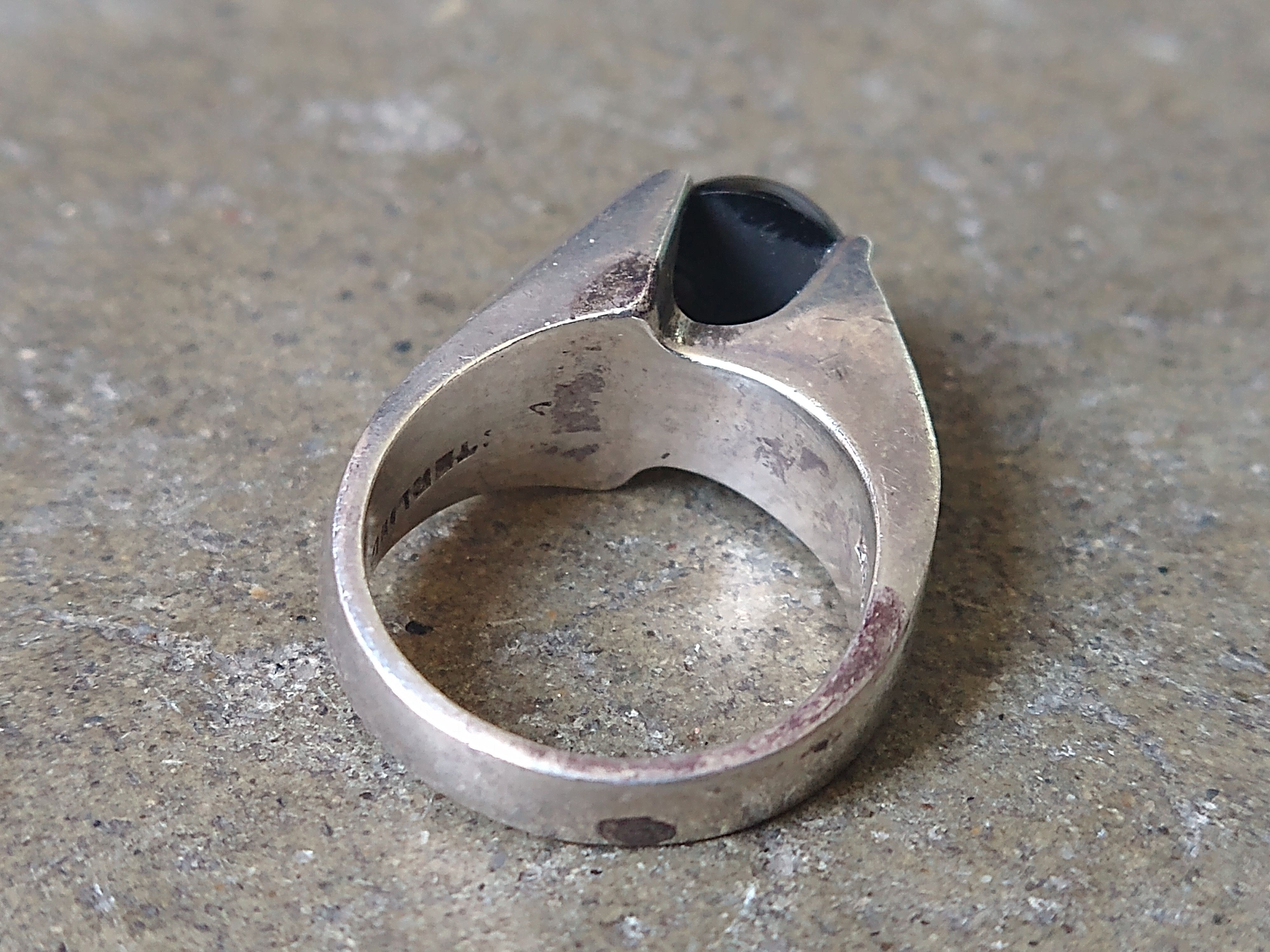 Other Vintage Sterling Silver Ring Size 7.25 Black Onyx Modern Size ONE SIZE - 10 Thumbnail