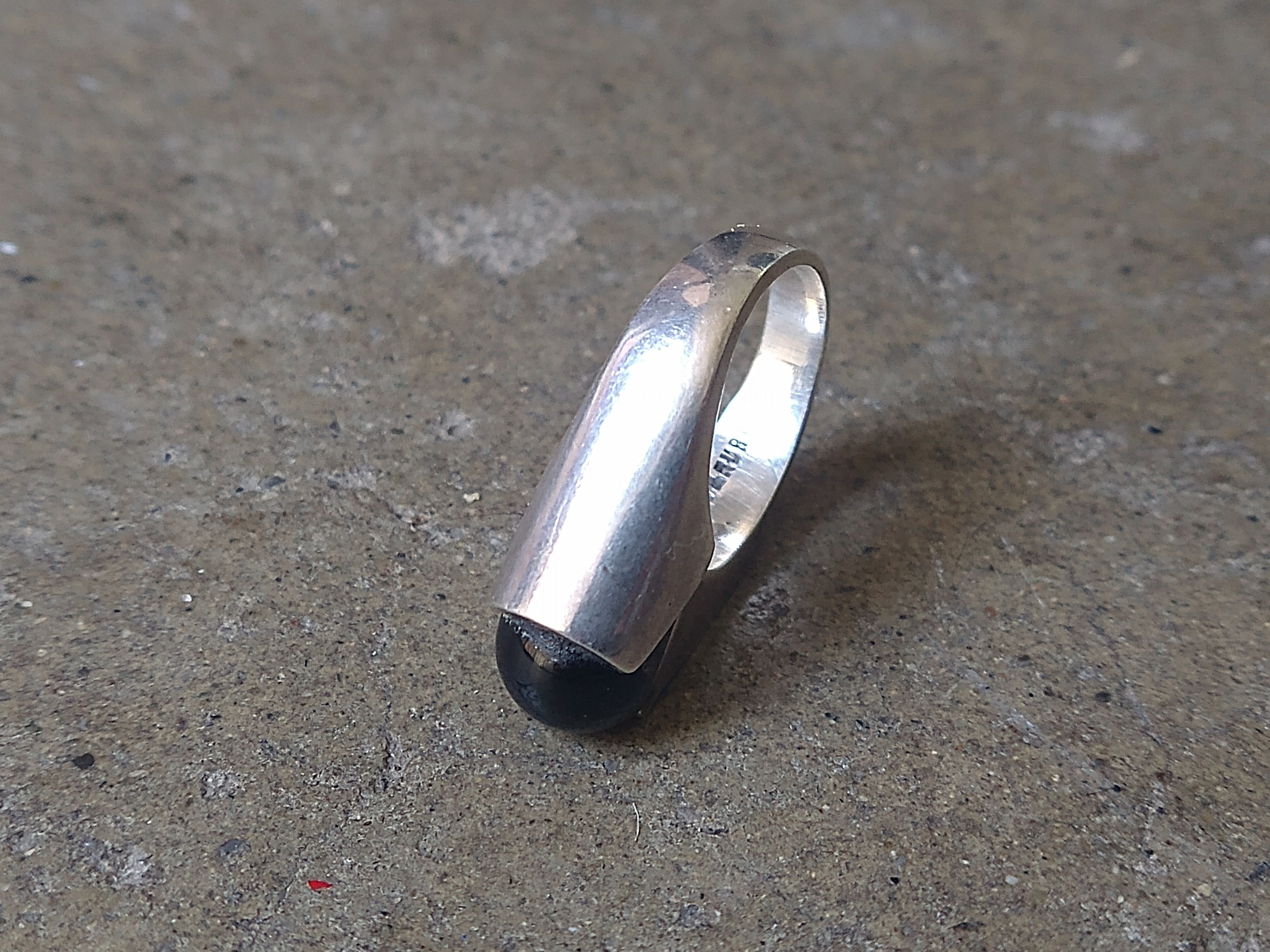 Other Vintage Sterling Silver Ring Size 7.25 Black Onyx Modern Size ONE SIZE - 4 Thumbnail