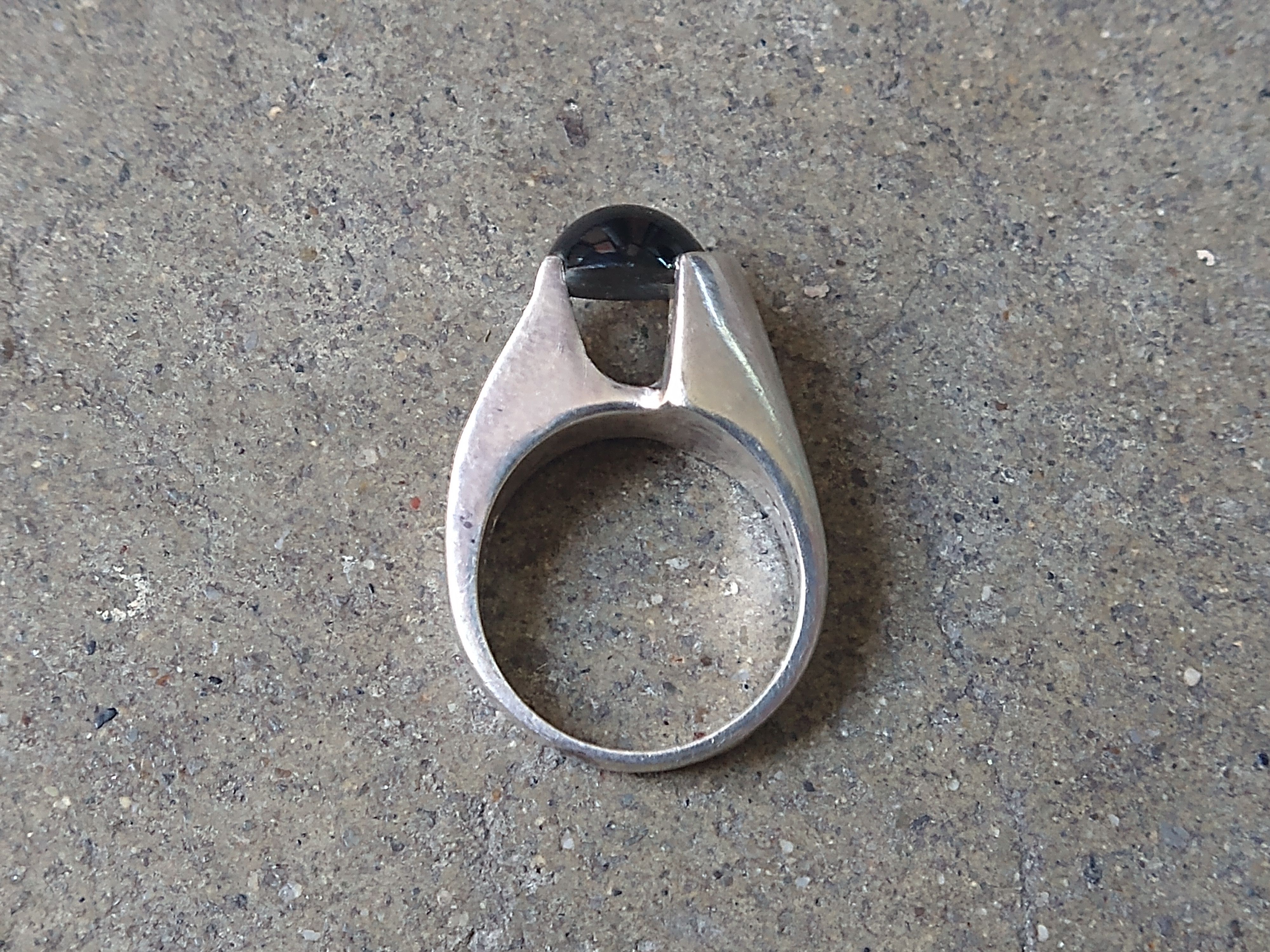 Other Vintage Sterling Silver Ring Size 7.25 Black Onyx Modern Size ONE SIZE - 12 Thumbnail