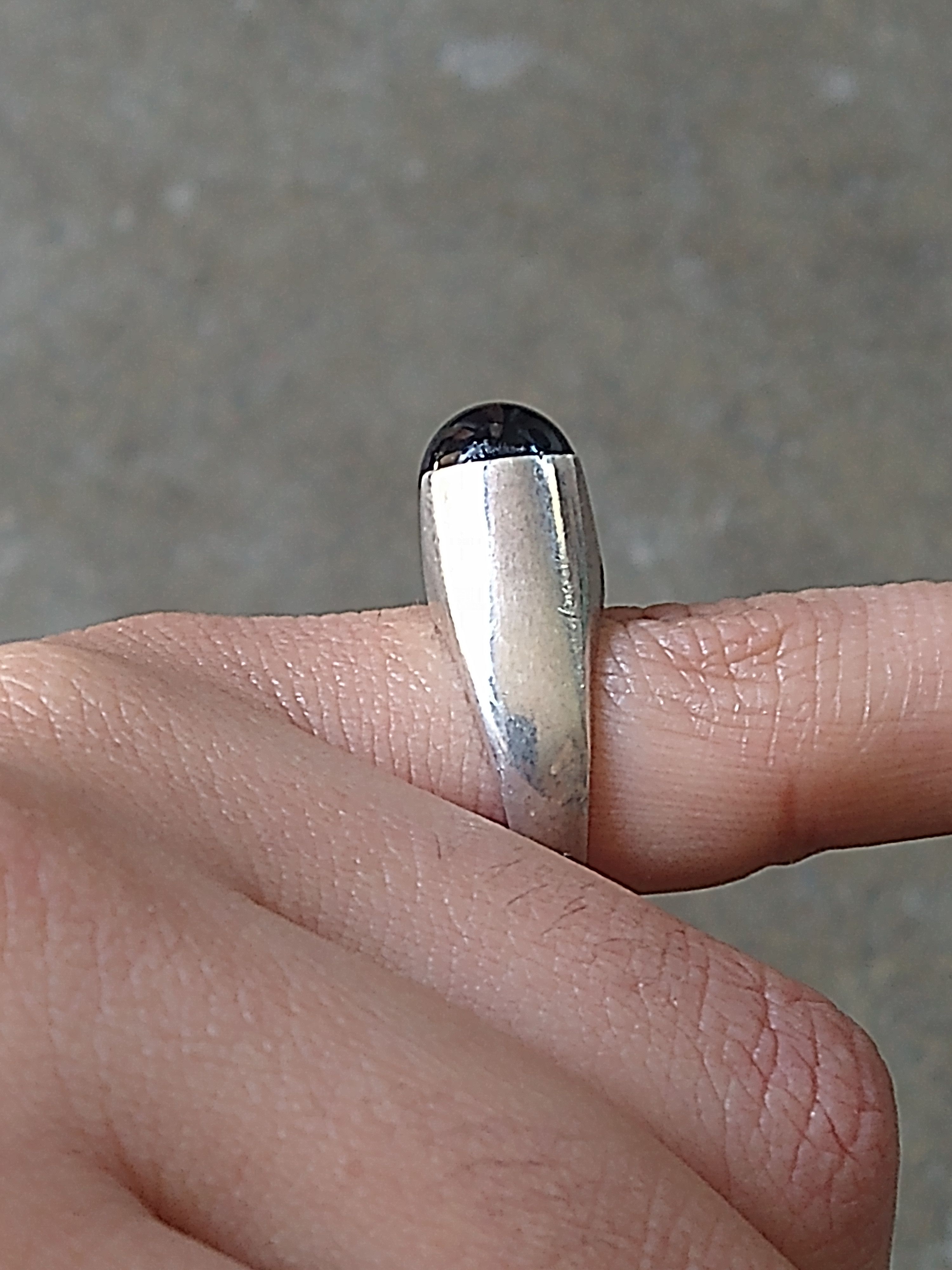 Other Vintage Sterling Silver Ring Size 7.25 Black Onyx Modern Size ONE SIZE - 15 Thumbnail