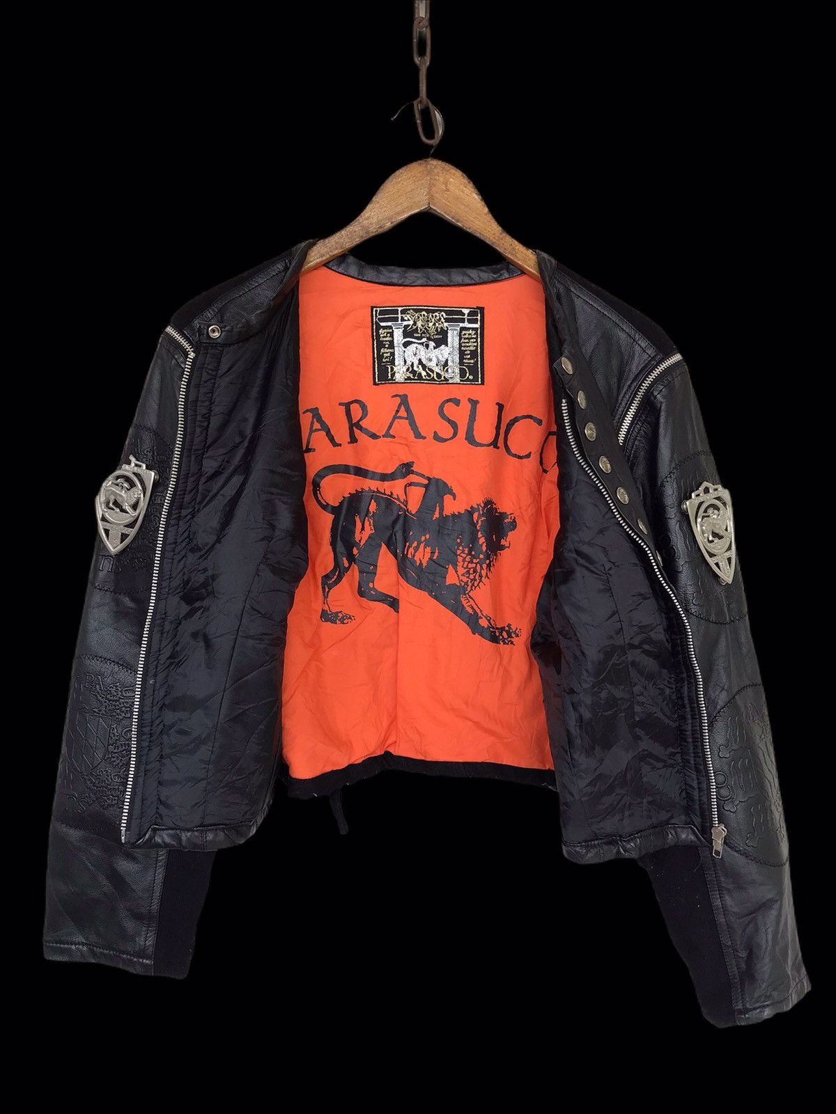 Parasuco 💥FinalDrop💥Vtg Parasuco Moto Biker Black Jacket Size M / US 6-8 / IT 42-44 - 2 Thumbnail