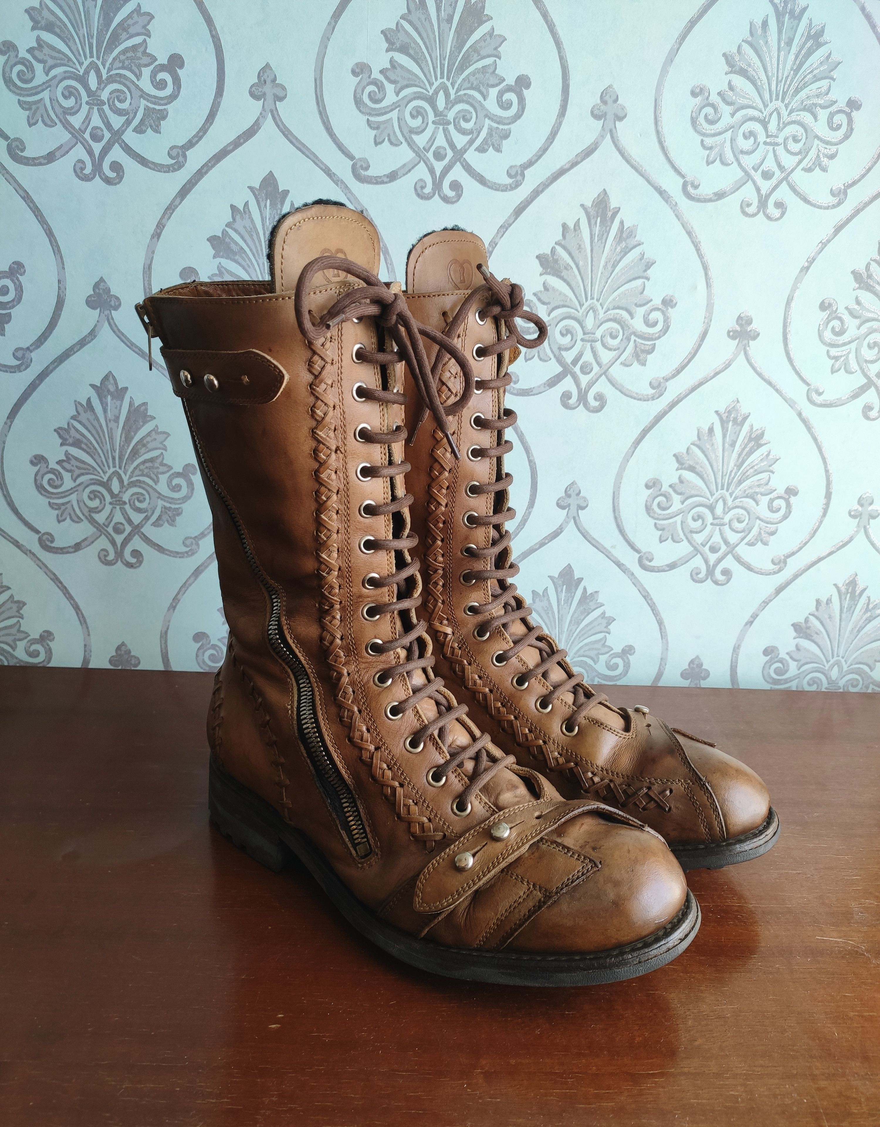 Jean Baptiste Rautureau Zip & lace up boots.Like Rick Owens or Guidi Size US 5 / EU 37 - 3 Thumbnail