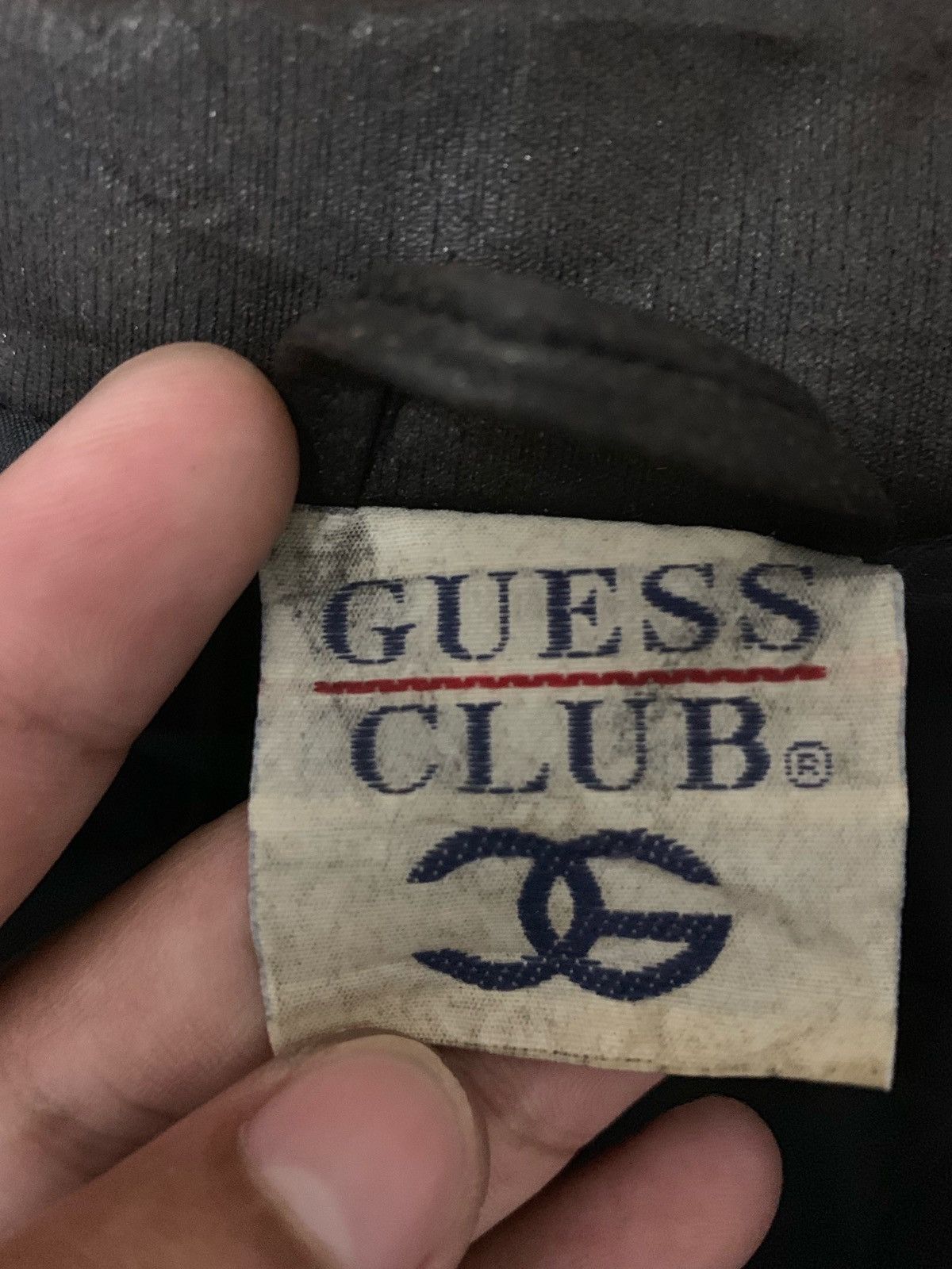 Guess × Vintage 🇺🇸Vintage Guess Club Logo Black Coated Jacket Size US M / EU 48-50 / 2 - 6 Thumbnail