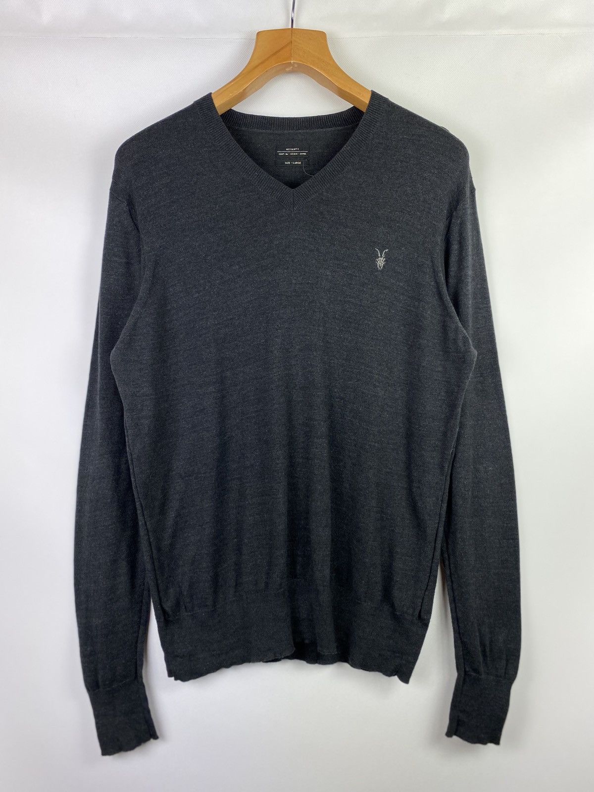 Allsaints Allsaints Fritz V neck men’s sweater pullover size L gray Size US L / EU 52-54 / 3 - 1 Thumbnail