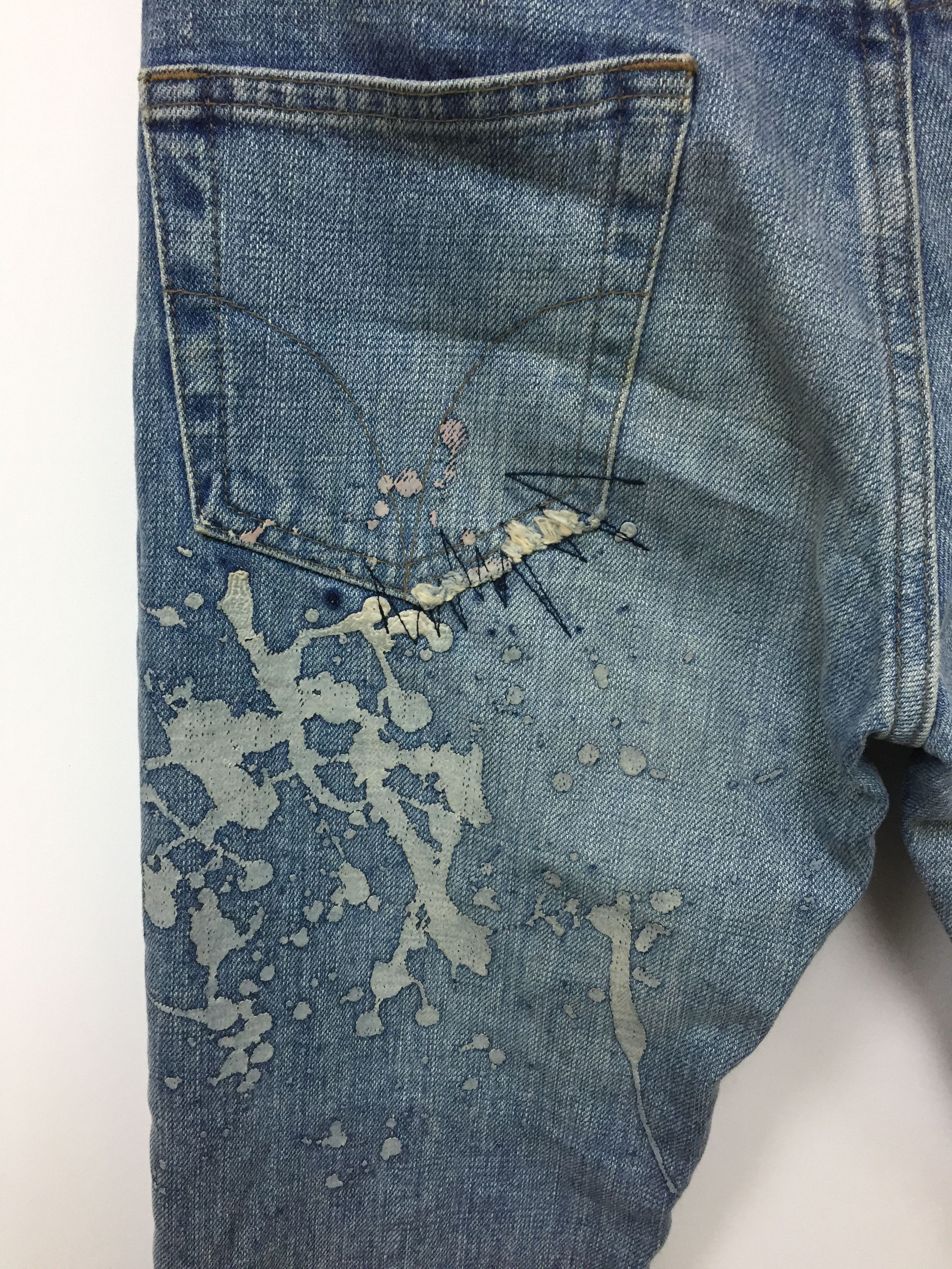 Hysteric Glamour Vtg HYSTERIC GLAMOUR Distressed flare Paint Splatter denim Size 30" / US 8 / IT 44 - 14 Thumbnail
