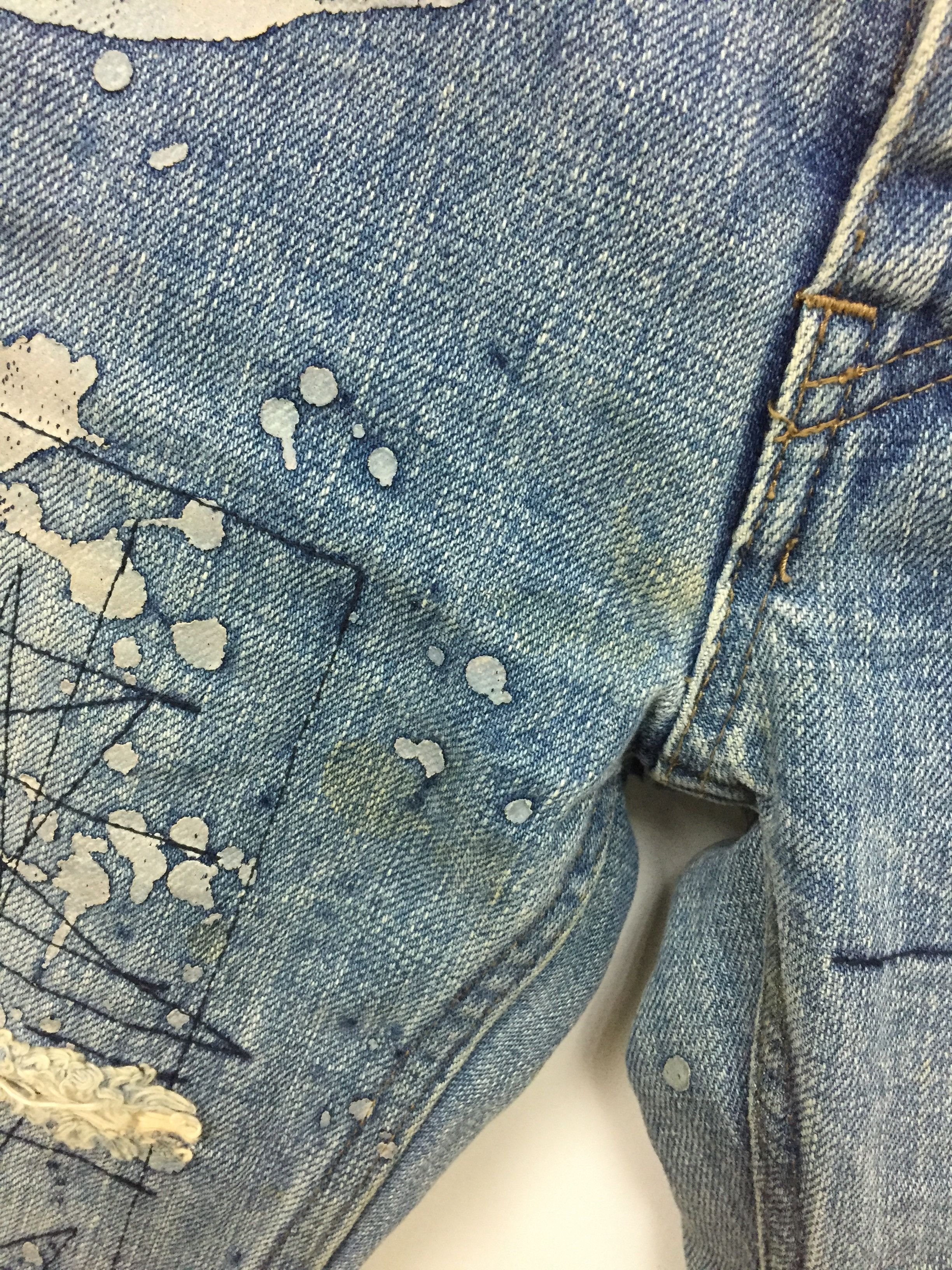 Hysteric Glamour Vtg HYSTERIC GLAMOUR Distressed flare Paint Splatter denim Size 30" / US 8 / IT 44 - 7 Thumbnail