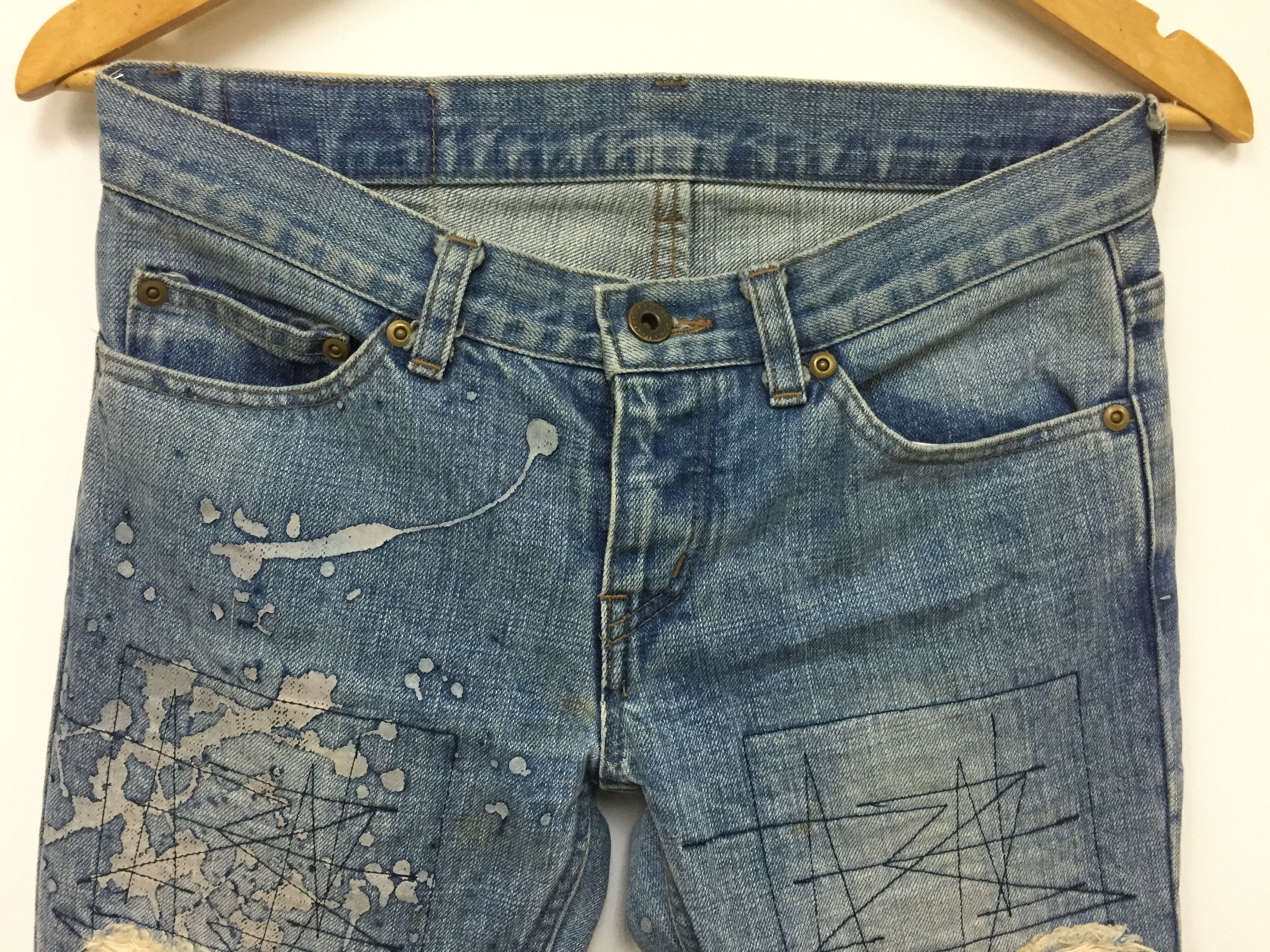 Hysteric Glamour Vtg HYSTERIC GLAMOUR Distressed flare Paint Splatter denim Size 30" / US 8 / IT 44 - 5 Thumbnail
