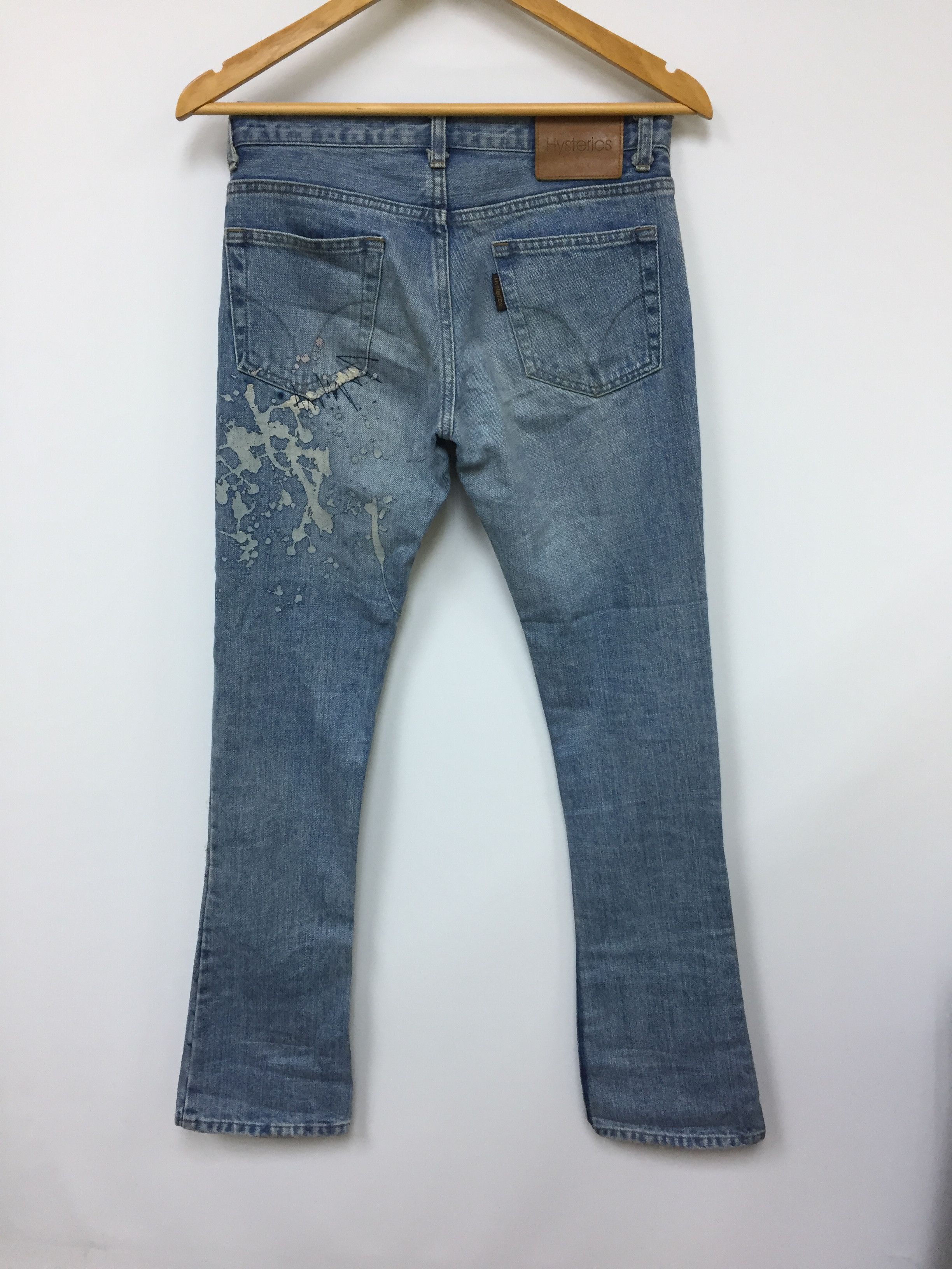 Hysteric Glamour Vtg HYSTERIC GLAMOUR Distressed flare Paint Splatter denim Size 30" / US 8 / IT 44 - 12 Thumbnail