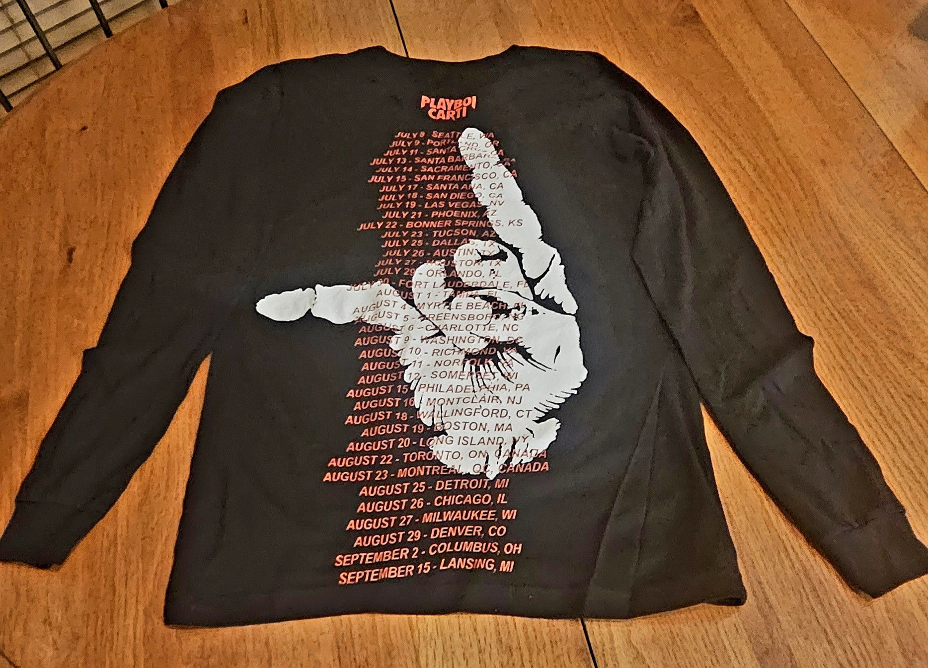 AWGE Playboi Carti 2017 Jason Mask Hand Tour Concert Merch Tee Size US XS / EU 42 / 0 - 6 Thumbnail