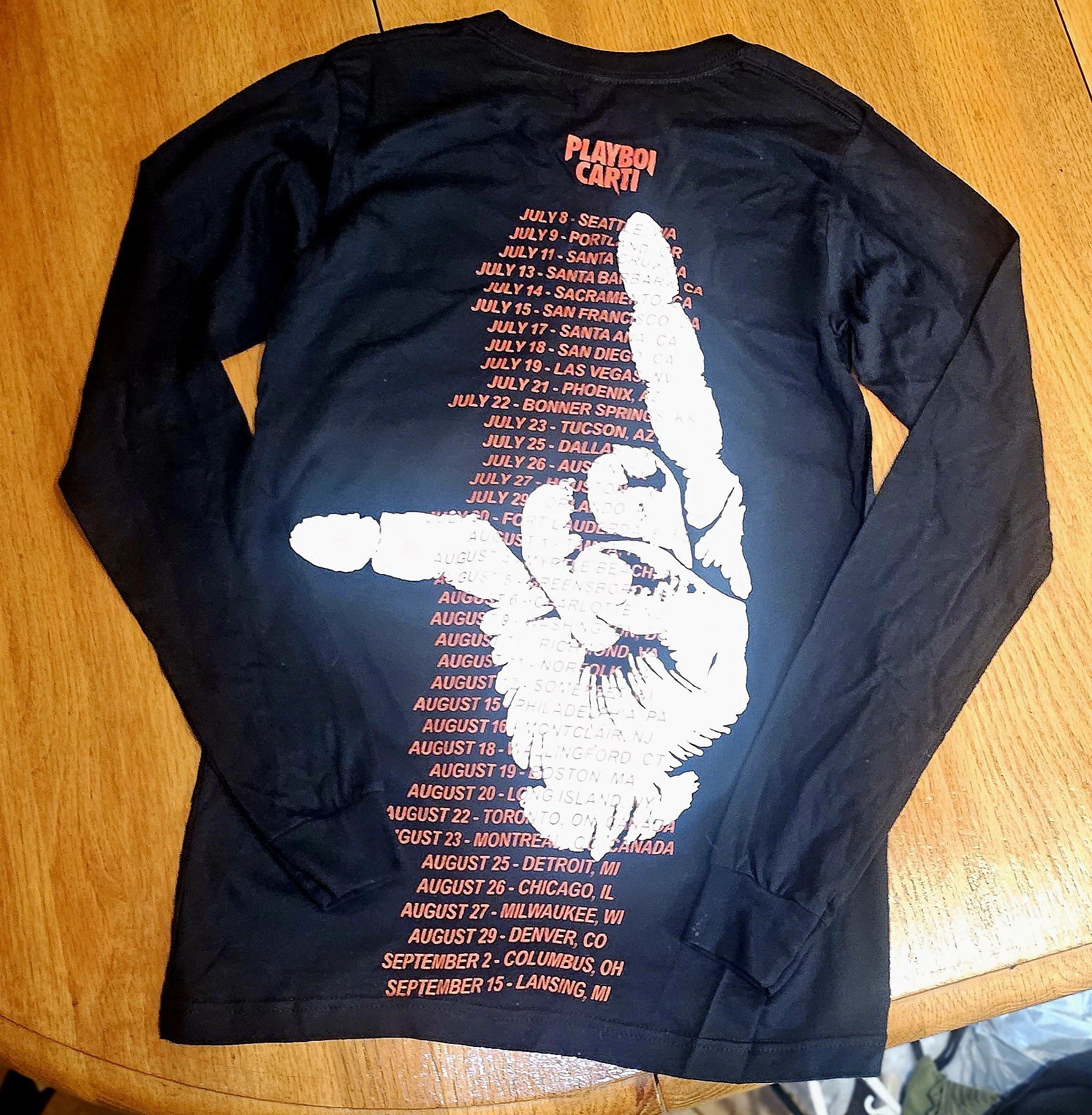 AWGE Playboi Carti 2017 Jason Mask Hand Tour Concert Merch Tee Size US XS / EU 42 / 0 - 10 Thumbnail