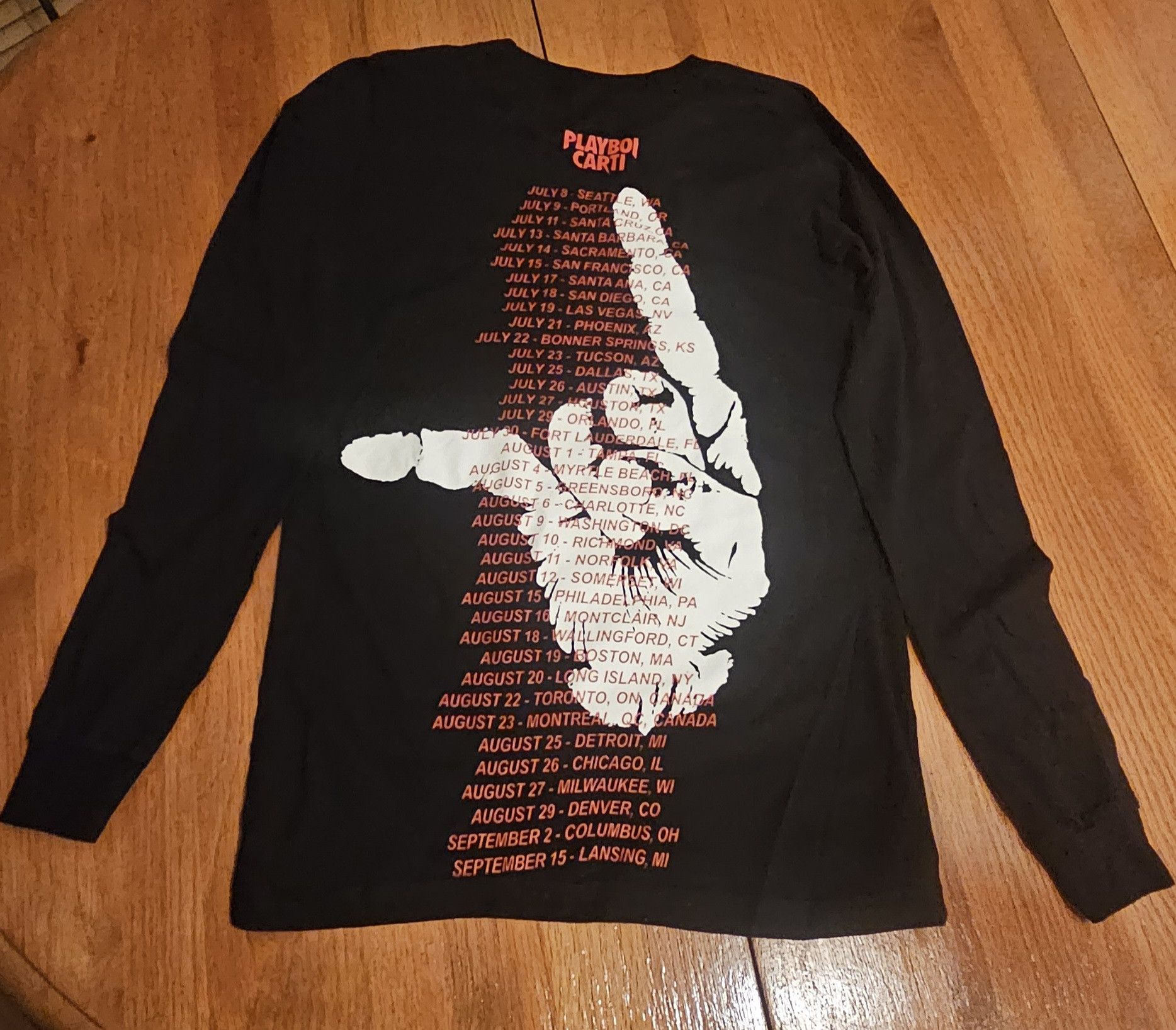 AWGE Playboi Carti 2017 Jason Mask Hand Tour Concert Merch Tee Size US XS / EU 42 / 0 - 12 Thumbnail