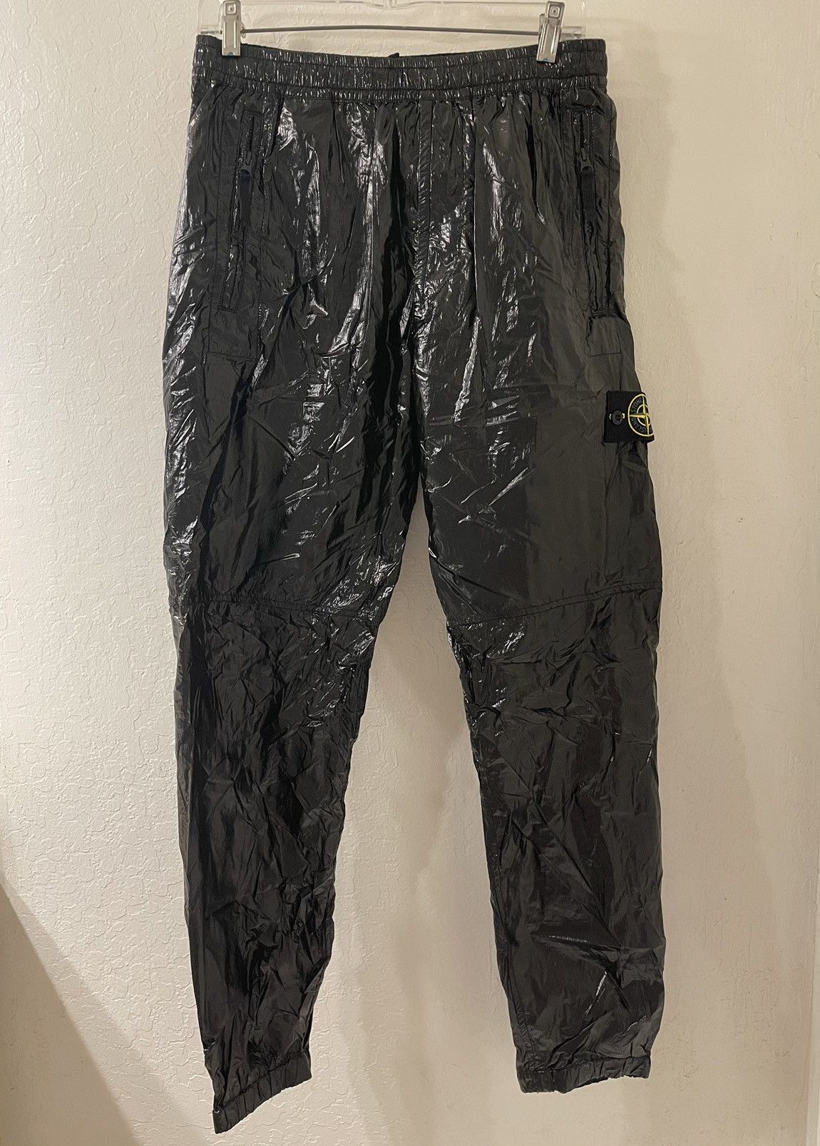 image of Stone Island Packable Nylon Cargo Pants in Black, Men's (Size 32)