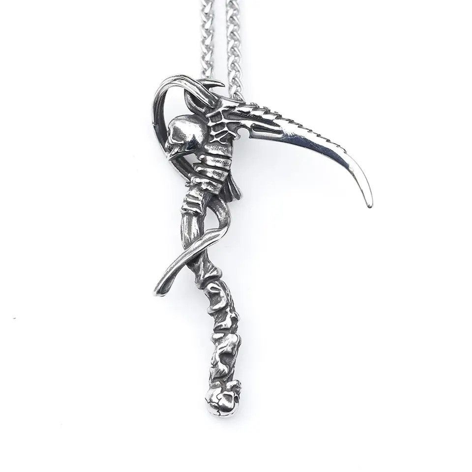 Jewelry Sickle Skull Skeleton Pendant Necklaces Size ONE SIZE - 1 Thumbnail