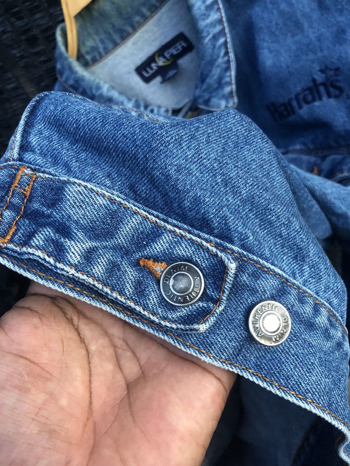 Vintage LUNA PIER denim jacket distressed faded colour Size US L / EU 52-54 / 3 - 10 Thumbnail