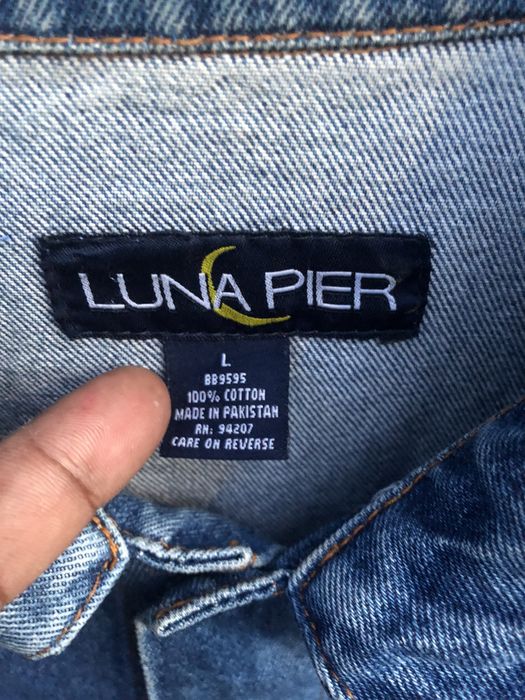 Vintage LUNA PIER denim jacket distressed faded colour Grailed