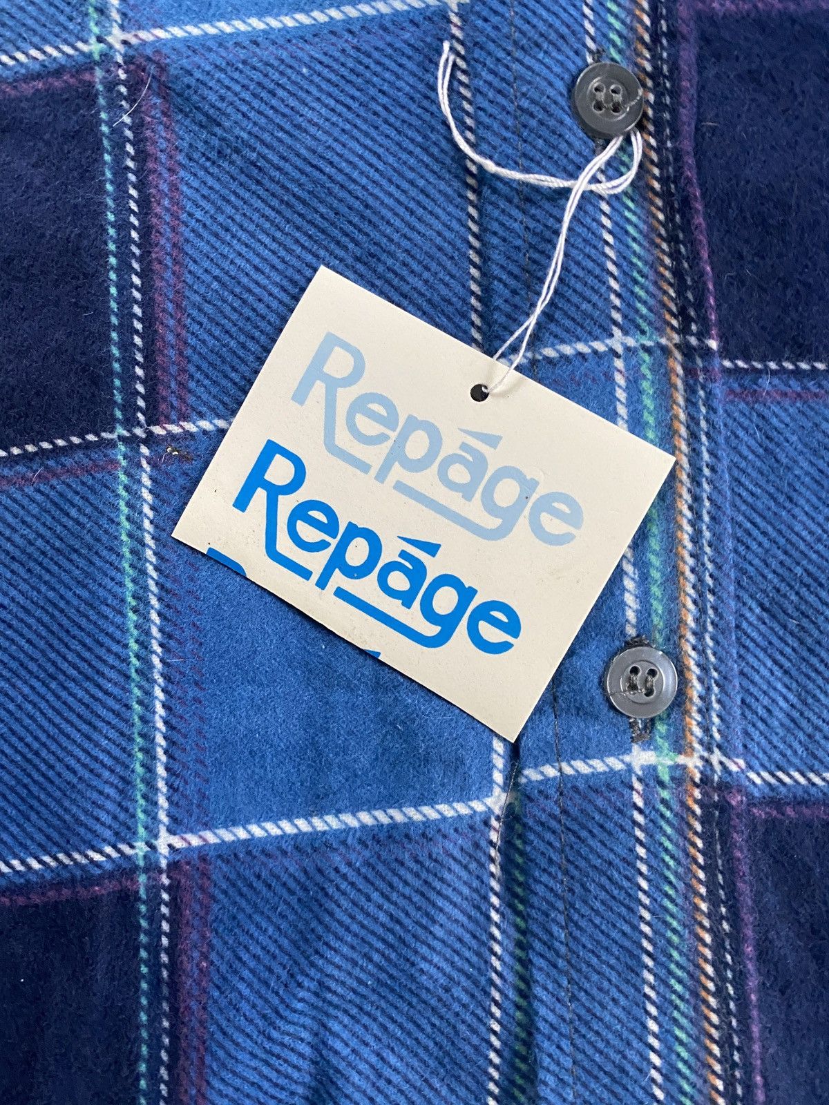Flannel × Vintage Vintage NWT 80’s Repage Thin Flannel Button Up Size US M / EU 48-50 / 2 - 3 Thumbnail