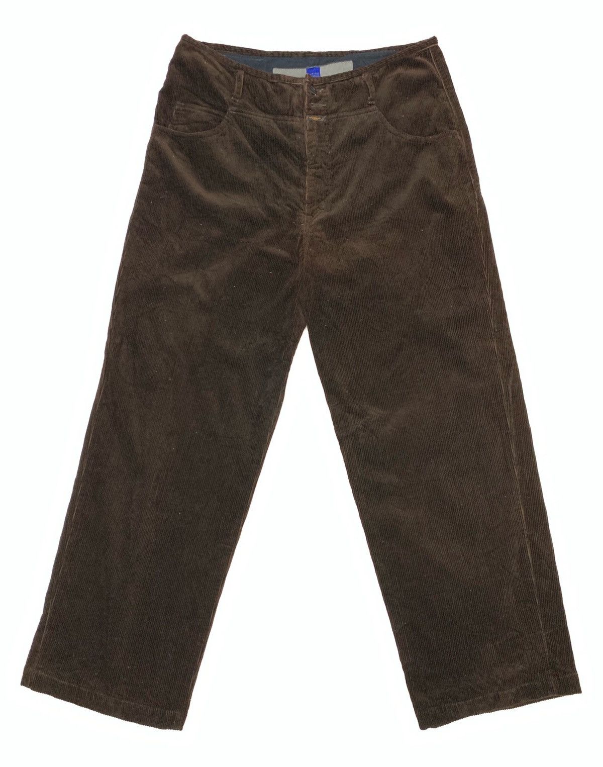Pantalon Velours Marron Girbaud Vintage – Taille Haute, Boucle D, Plis Architecturés, Occasion