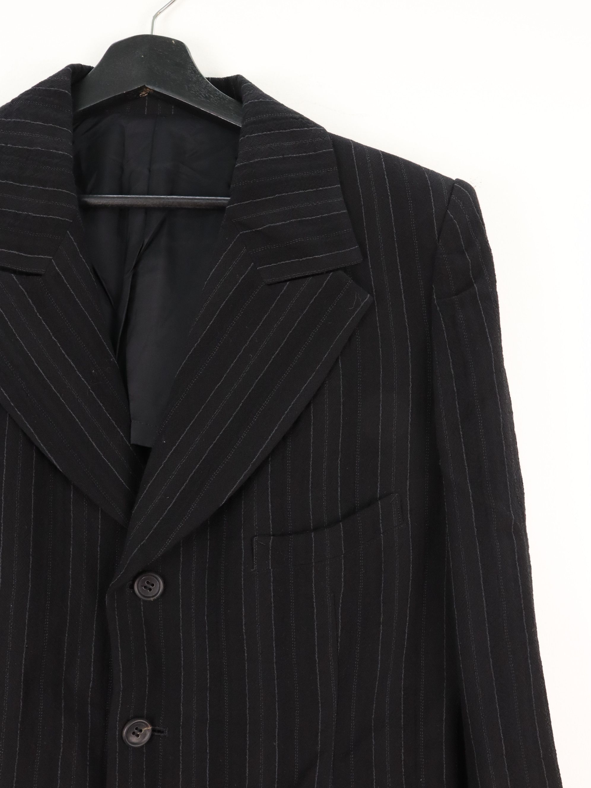 Yohji Yamamoto Vintage 90s Archived Y's Wool Pin Striped Vertical Size US M / EU 48-50 / 2 - 9 Thumbnail