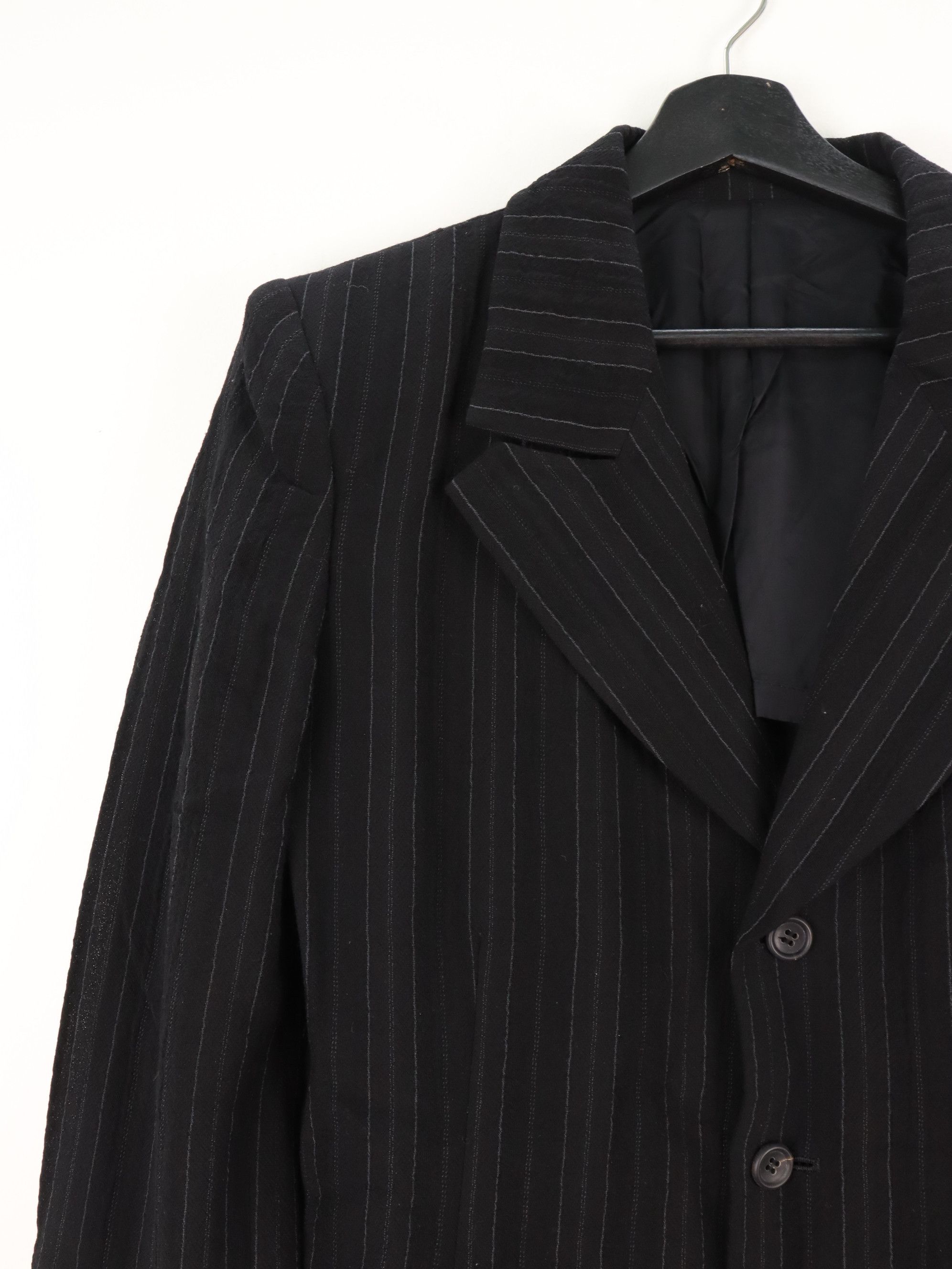 Yohji Yamamoto Vintage 90s Archived Y's Wool Pin Striped Vertical Size US M / EU 48-50 / 2 - 8 Thumbnail