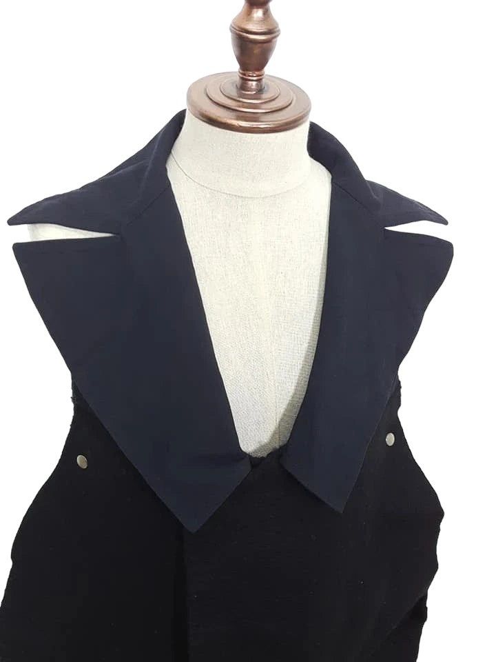Yohji Yamamoto YOHJI YAMAMOTO Runway Wool Cotton Blend Lizard Collar Coat Size US S / EU 44-46 / 1 - 5 Thumbnail