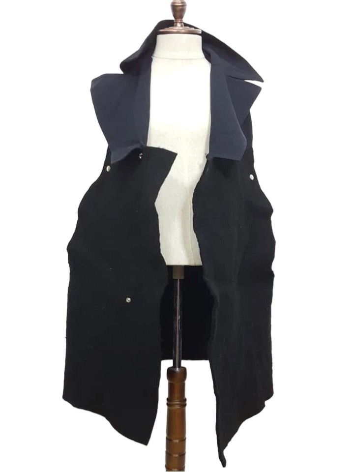 Yohji Yamamoto YOHJI YAMAMOTO Runway Wool Cotton Blend Lizard Collar Coat Size US S / EU 44-46 / 1 - 2 Thumbnail