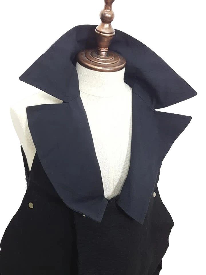 Yohji Yamamoto YOHJI YAMAMOTO Runway Wool Cotton Blend Lizard Collar Coat Size US S / EU 44-46 / 1 - 4 Thumbnail