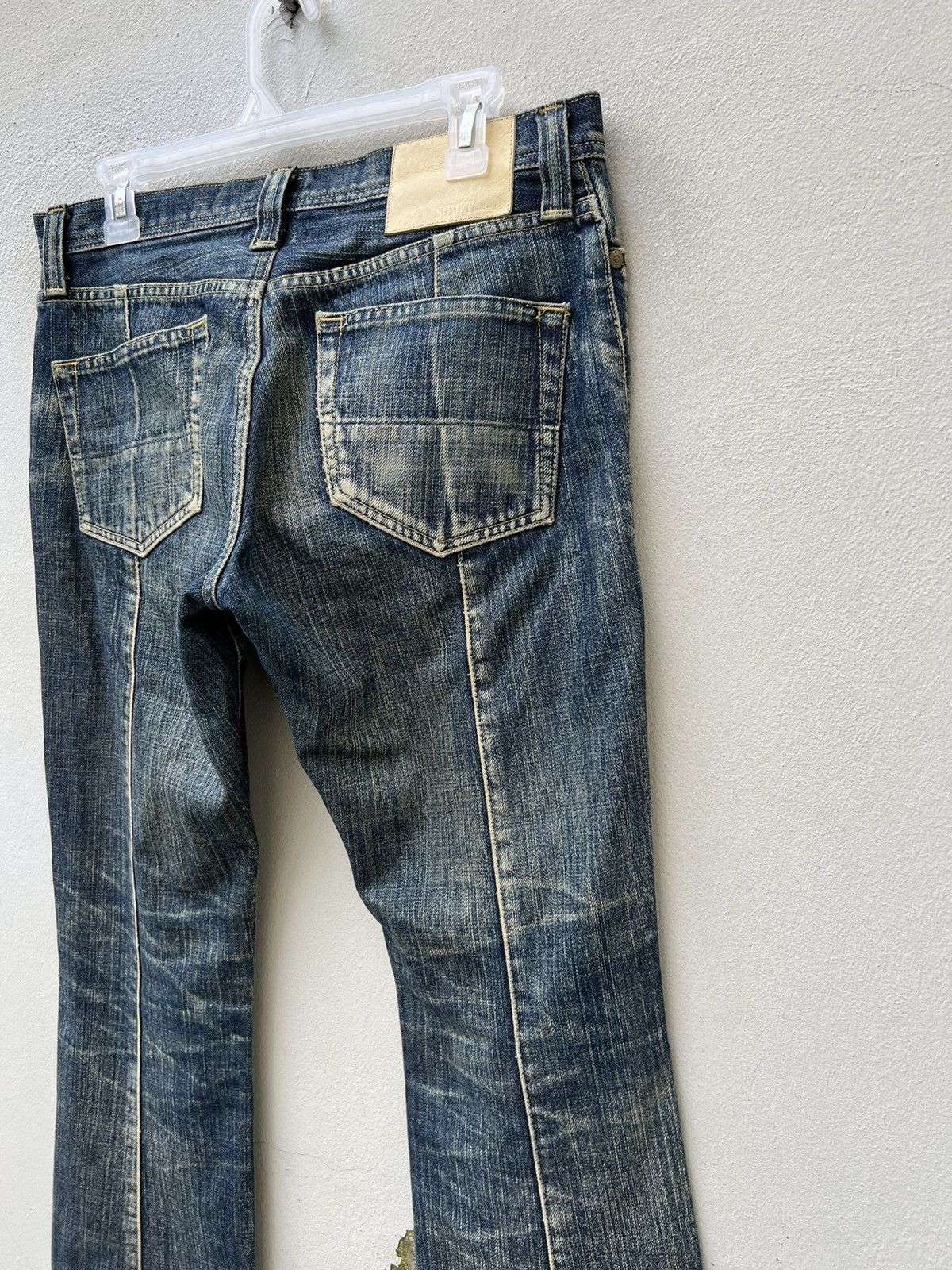 SOMET Vintage SOMET Japan Sun Fade Mud Denim Flare Jeans Size US 31 - 19 Thumbnail