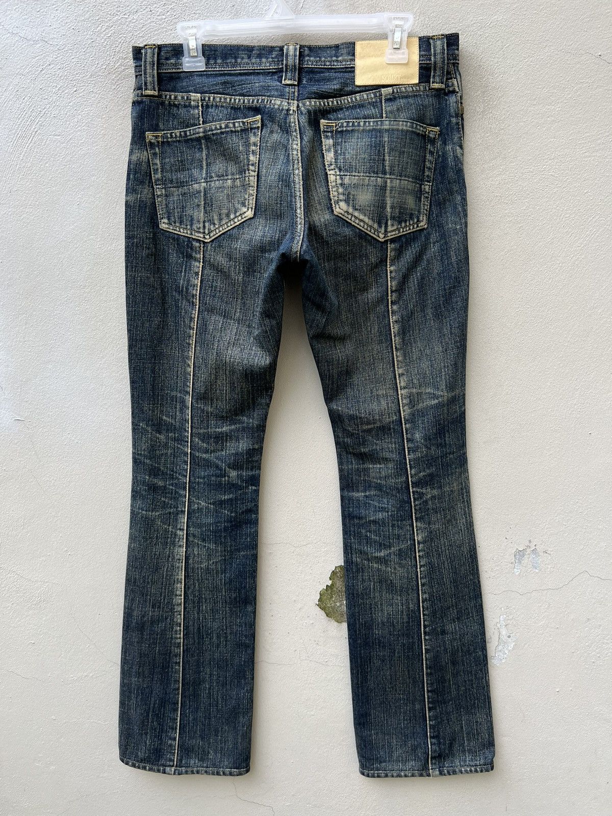 SOMET Vintage SOMET Japan Sun Fade Mud Denim Flare Jeans Size US 31 - 16 Thumbnail