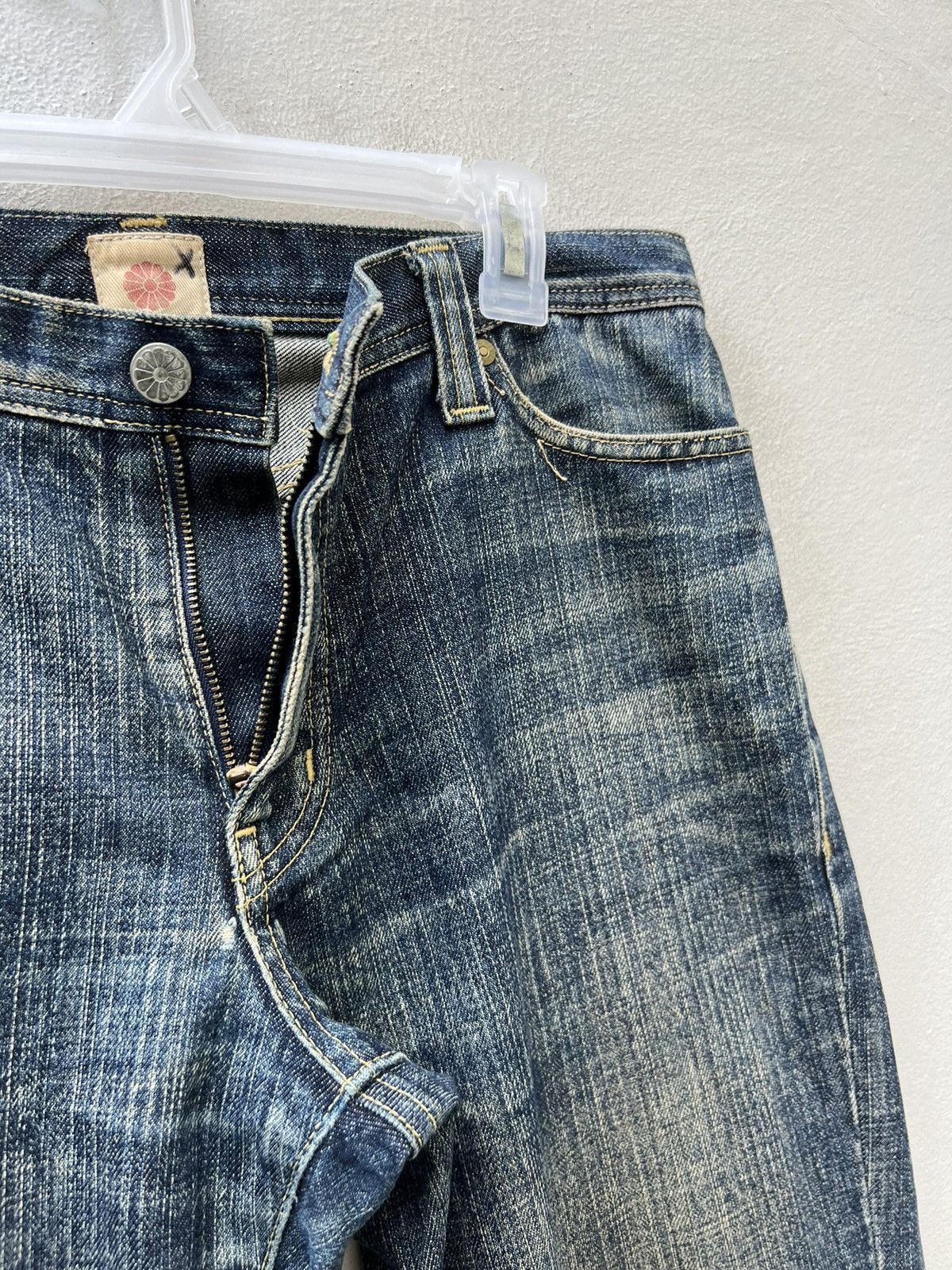 SOMET Vintage SOMET Japan Sun Fade Mud Denim Flare Jeans Size US 31 - 9 Thumbnail