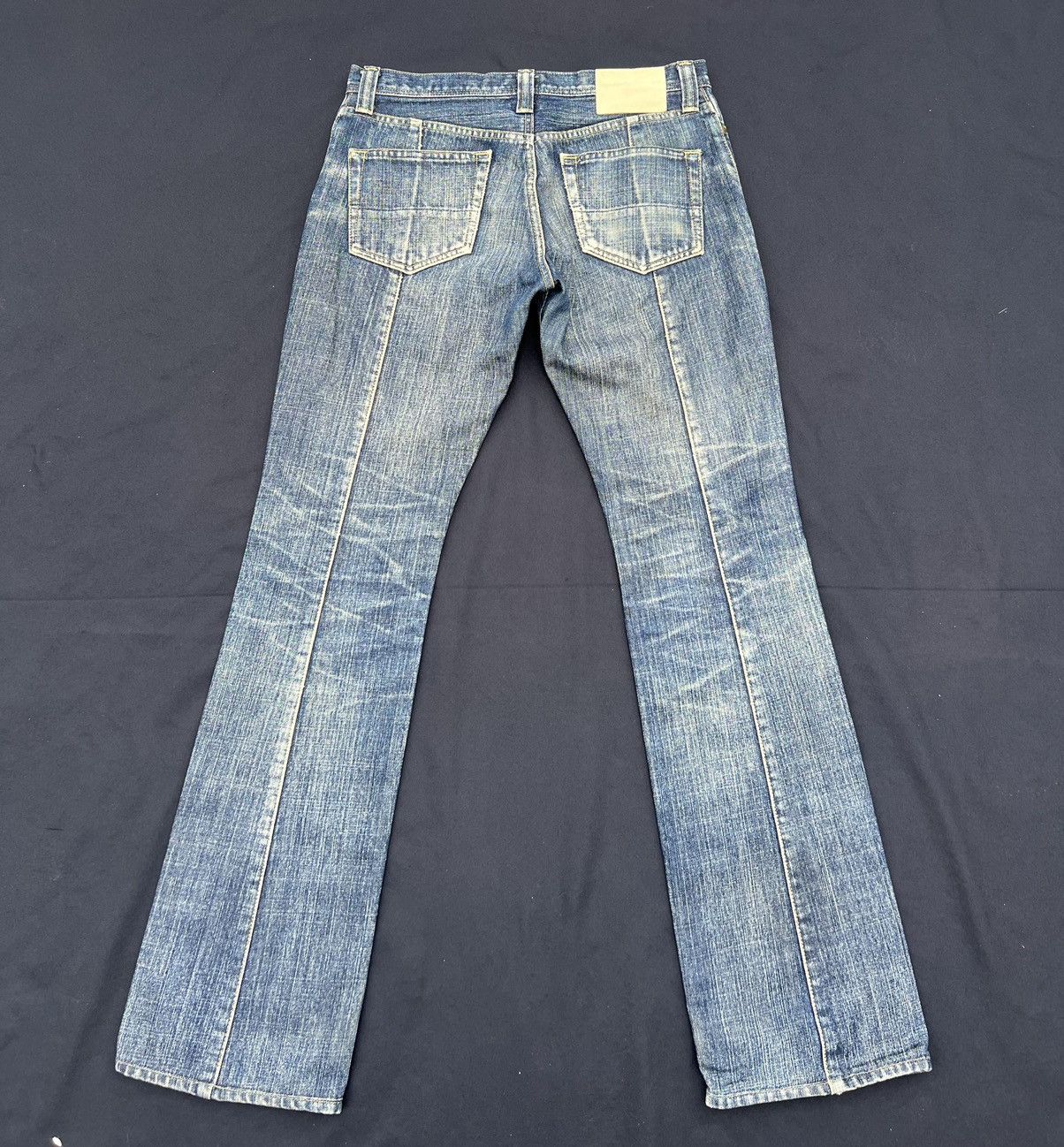 SOMET Vintage SOMET Japan Sun Fade Mud Denim Flare Jeans Size US 31 - 5 Thumbnail