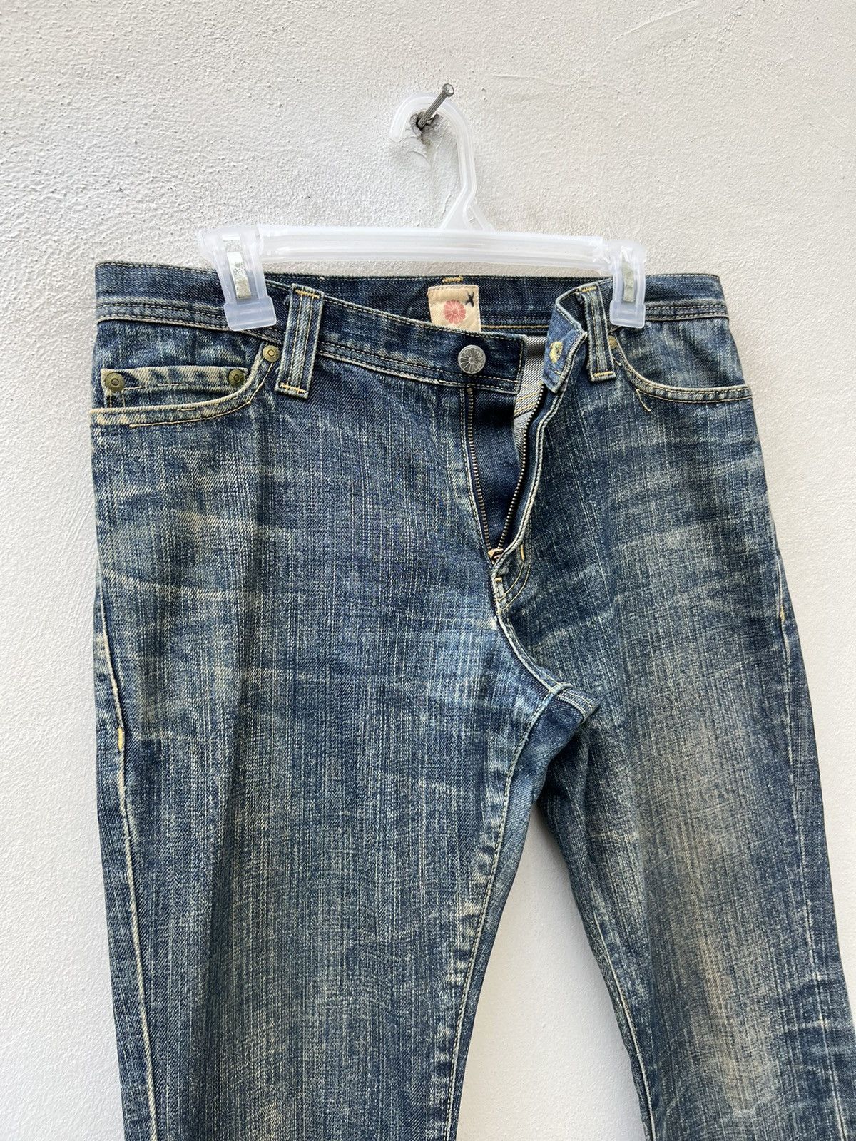 SOMET Vintage SOMET Japan Sun Fade Mud Denim Flare Jeans Size US 31 - 8 Thumbnail