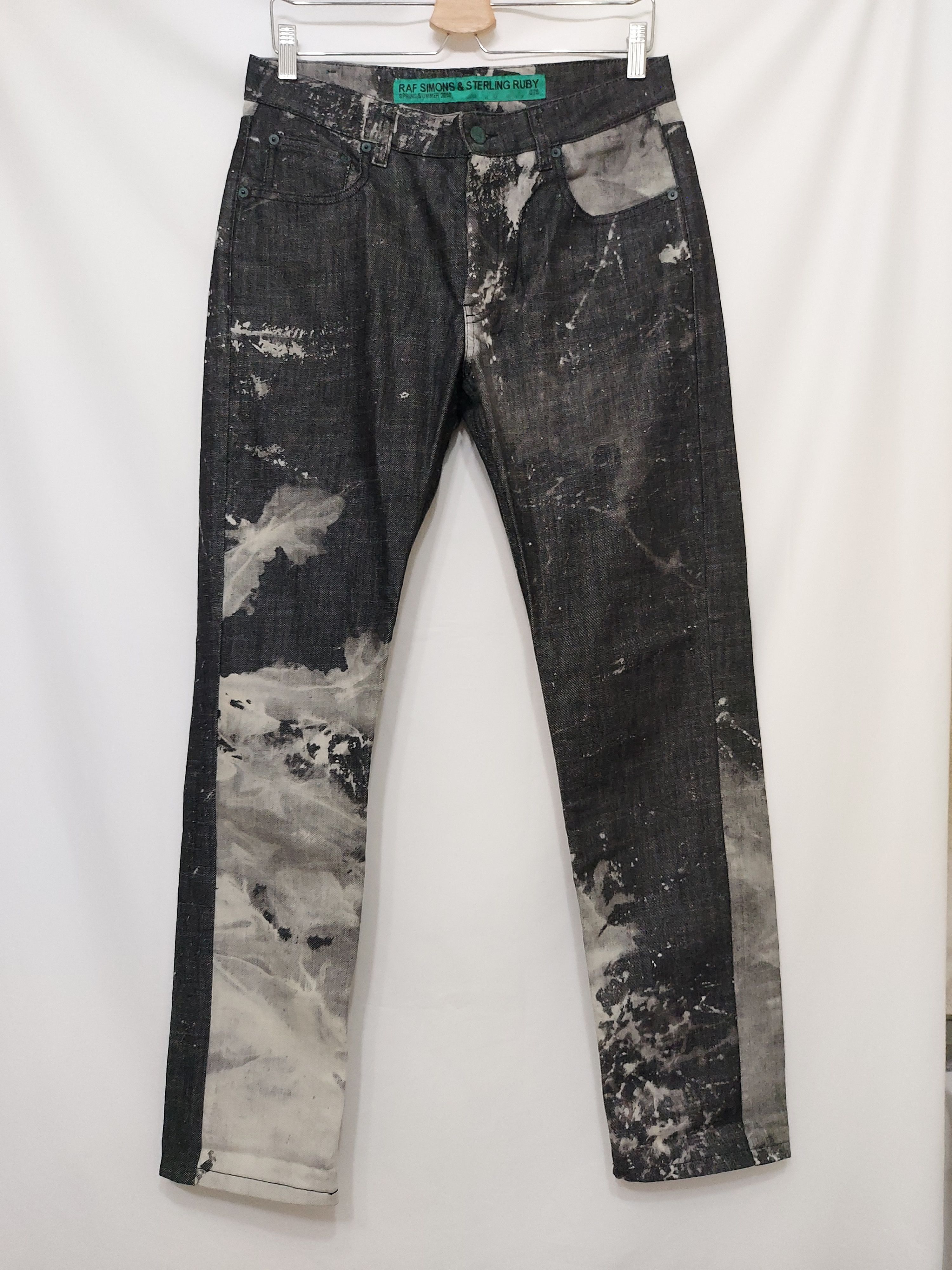 image of Raf Simons x Sterling Ruby Ss10 Black Bleached Jeans in Bleach Black, Men's (Size 31)