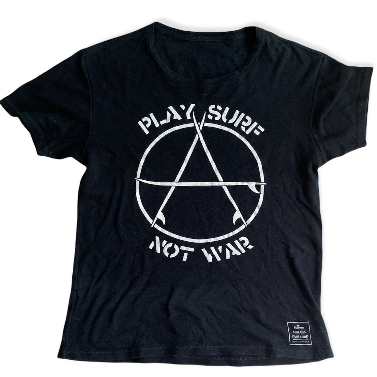 image of Miharayasuhiro Anti War T Shirt in Black, Men's (Size Medium)