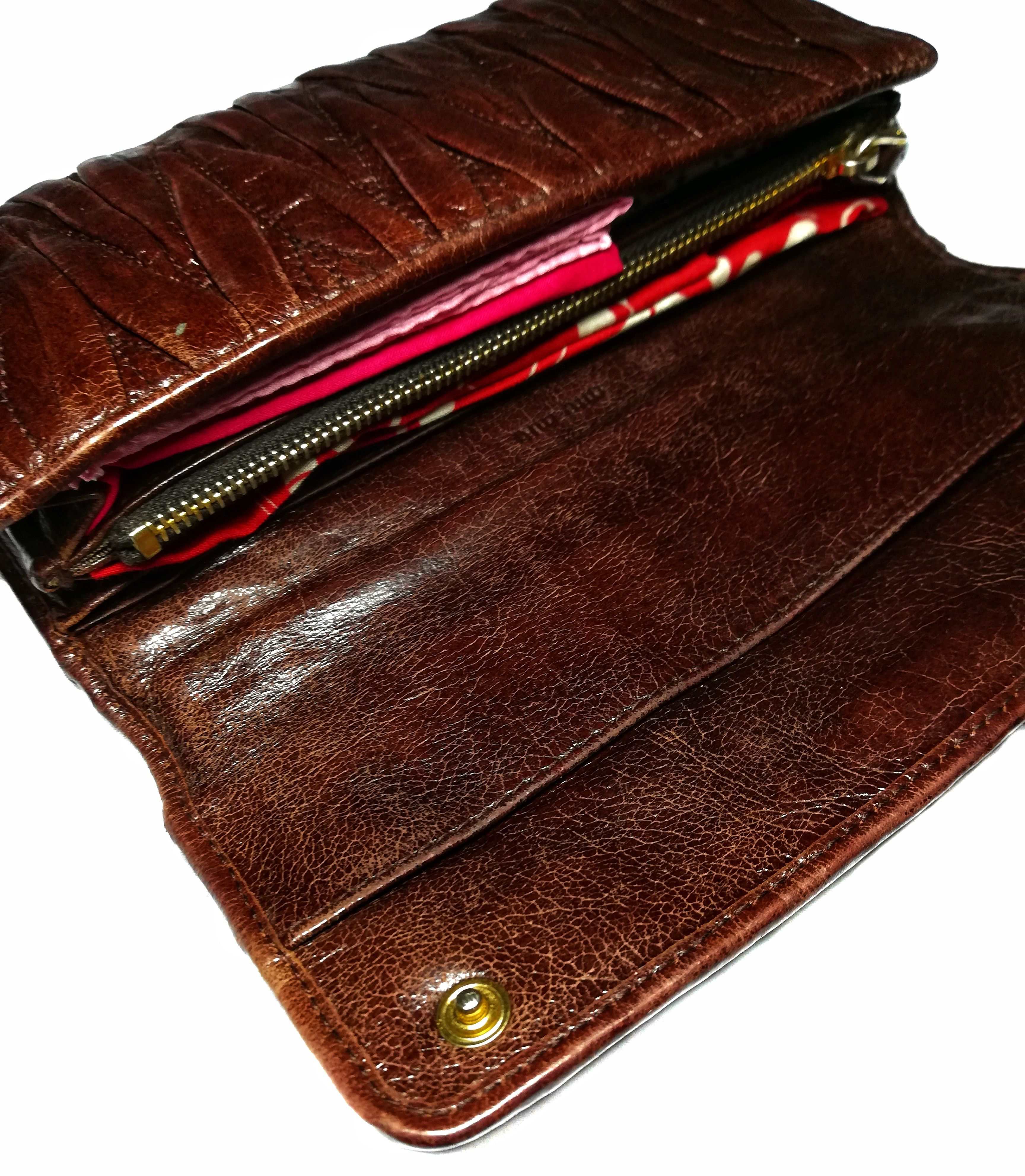 Miu Miu 🔥Miu Miu By Prada Colour Leather Long Wallet Unisex User🔥 Size ONE SIZE - 13 Thumbnail