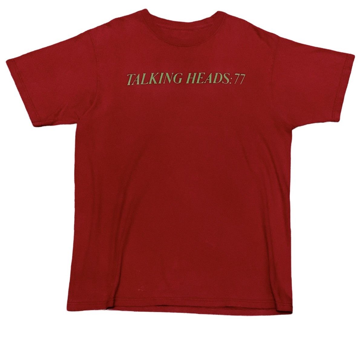 image of Rare Design Vintage Rock Band Talking Heads 77 T-Shirt 2000S in Red, Men's (Size Large)
