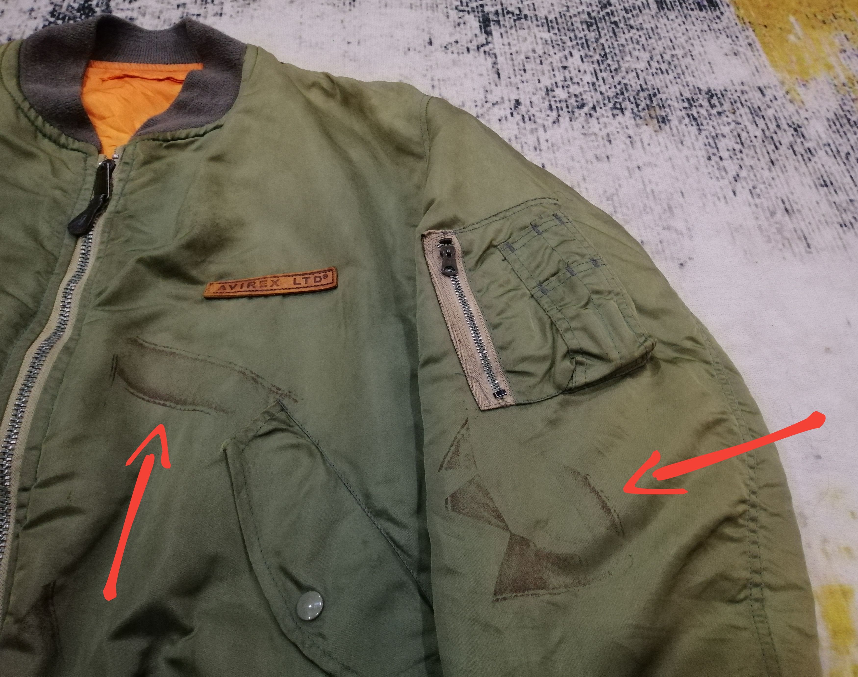 Avirex Vintage Avirex Flyers Man Intermediate Ma-1 Sun Faded Jacket Size US XL / EU 56 / 4 - 4 Thumbnail